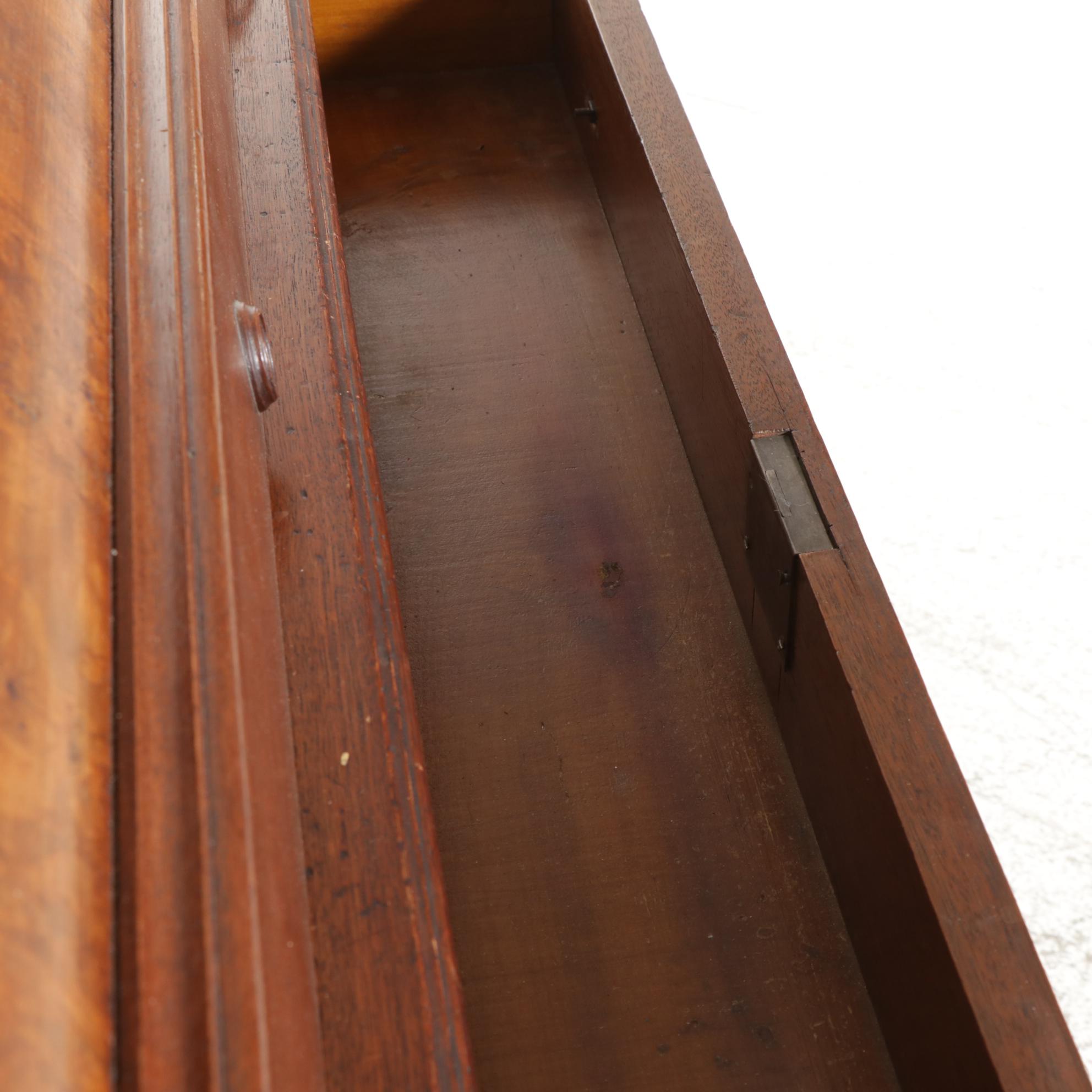 Victorian Walnut Cylinder Roll Top Secretary, Late 19th Century