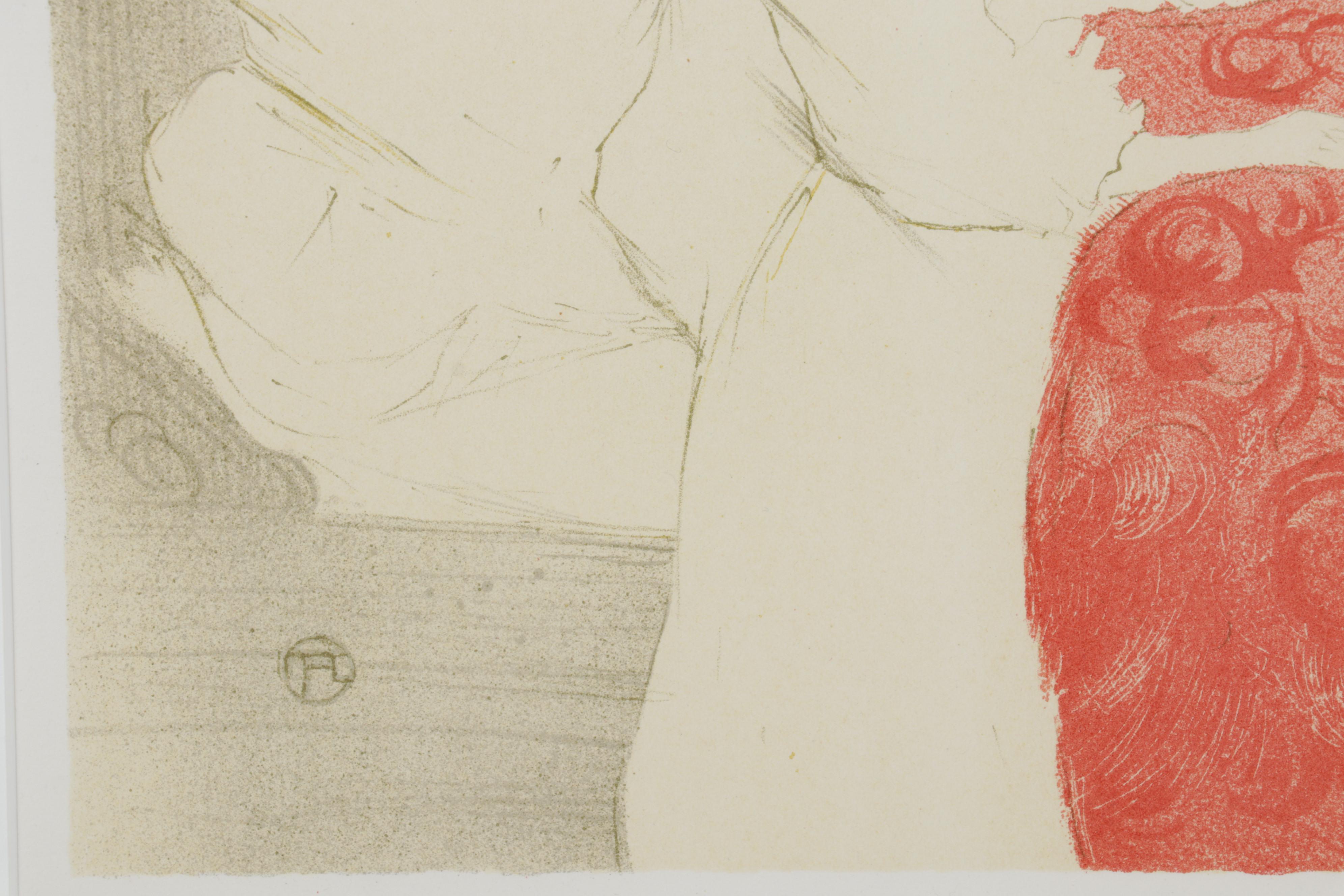 Color Lithograph After Toulouse-Lautrec "Femme au lit" From "Elles," 1952