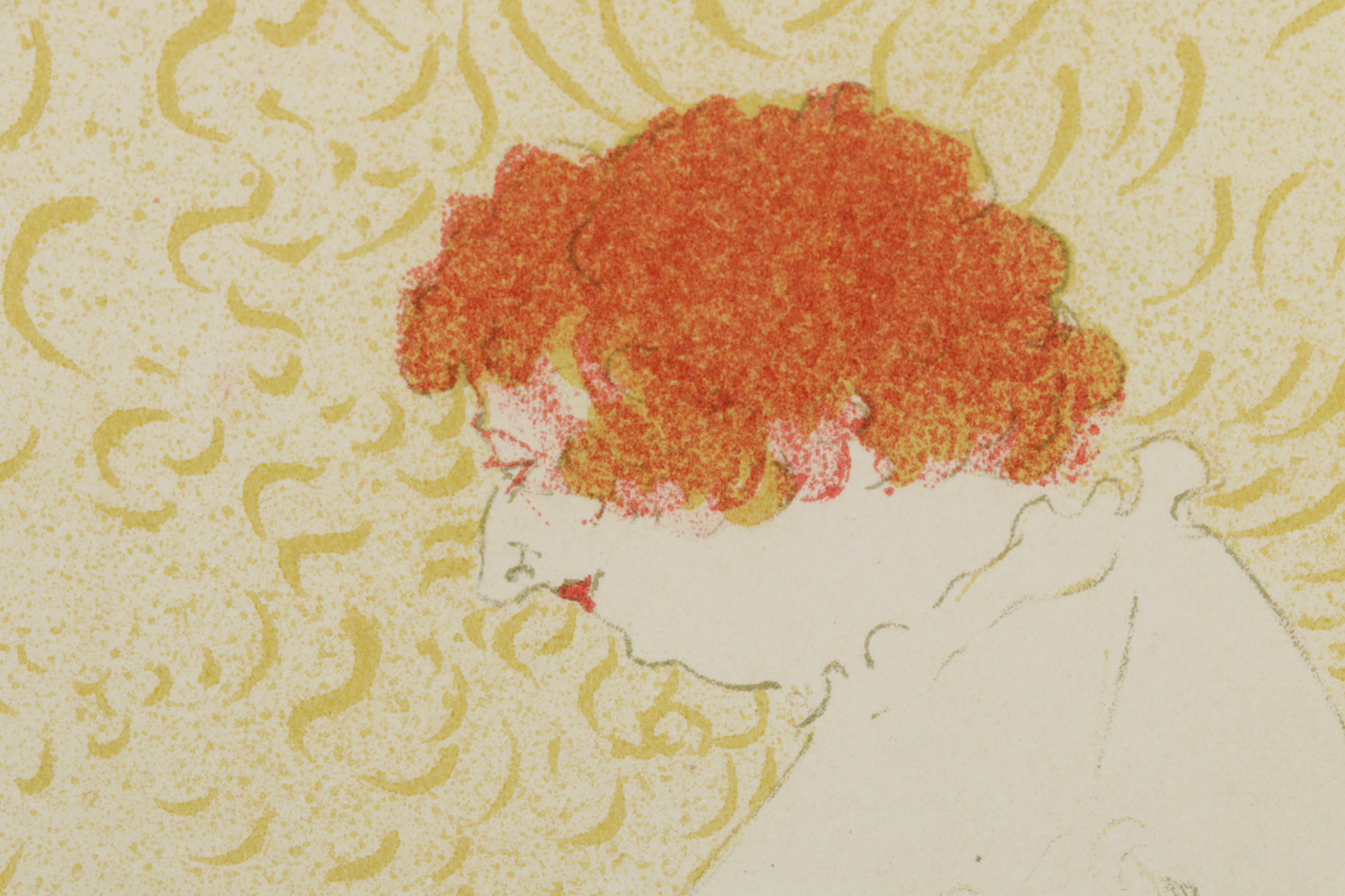 Color Lithograph After Toulouse-Lautrec "Femme au lit" From "Elles," 1952
