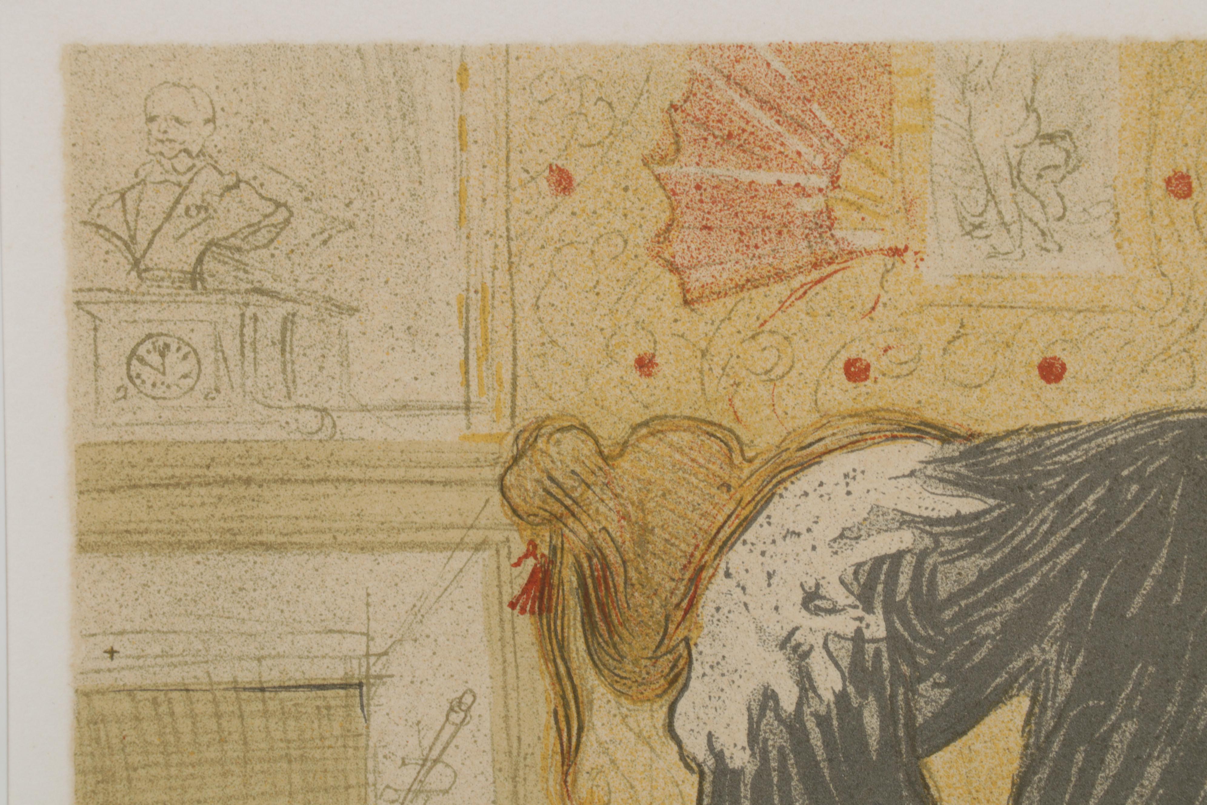 Color Lithograph After Toulouse-Lautrec "Femme au tub" From "Elles," 1952