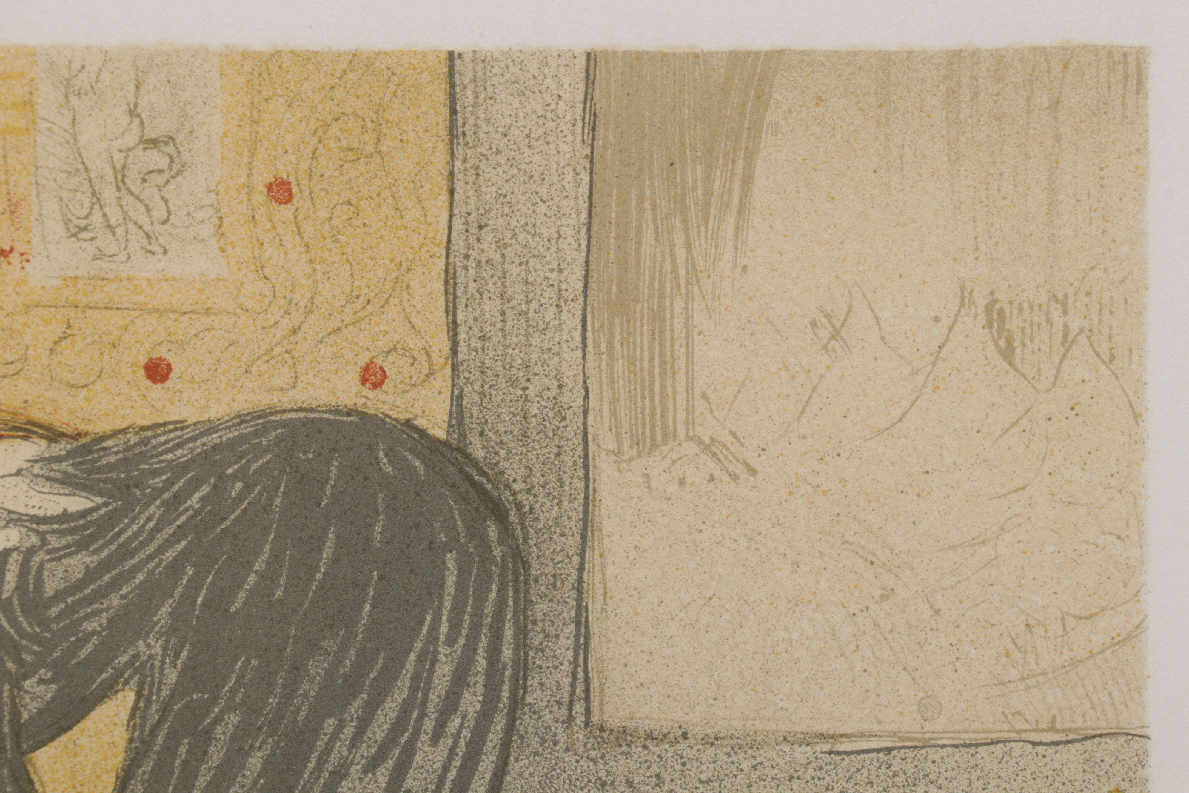 Color Lithograph After Toulouse-Lautrec "Femme au tub" From "Elles," 1952