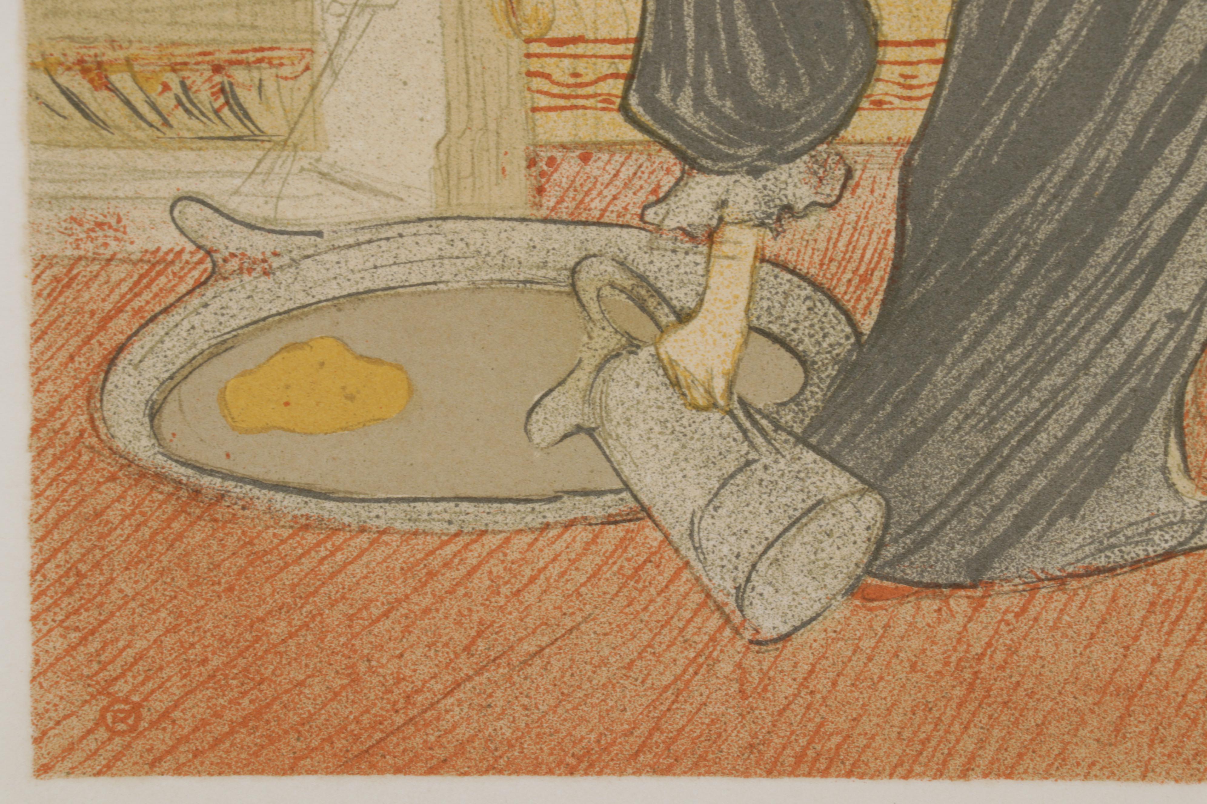 Color Lithograph After Toulouse-Lautrec "Femme au tub" From "Elles," 1952