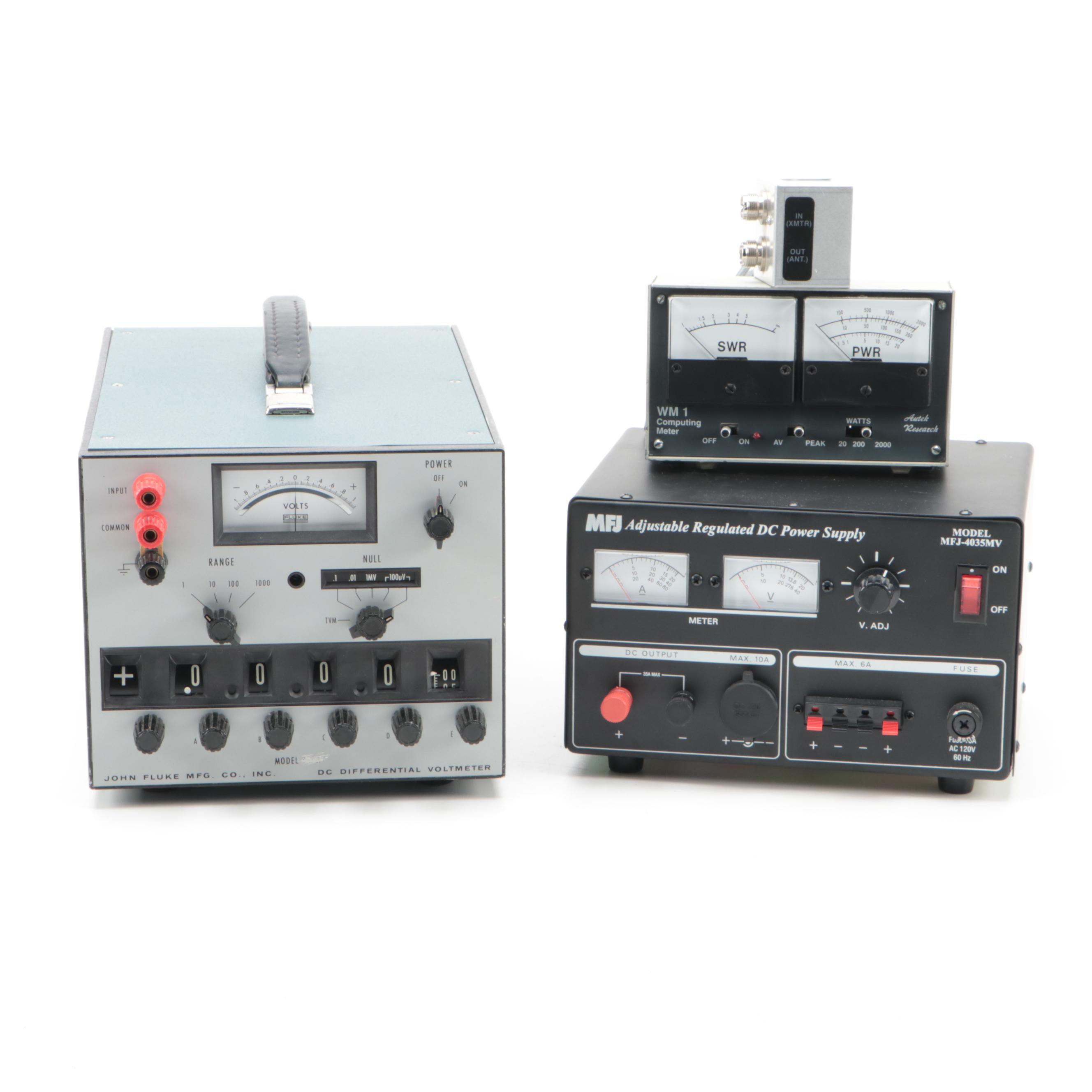 John Fluke Co. Differential Voltmeter, DC Power Supply, Computing Meters
