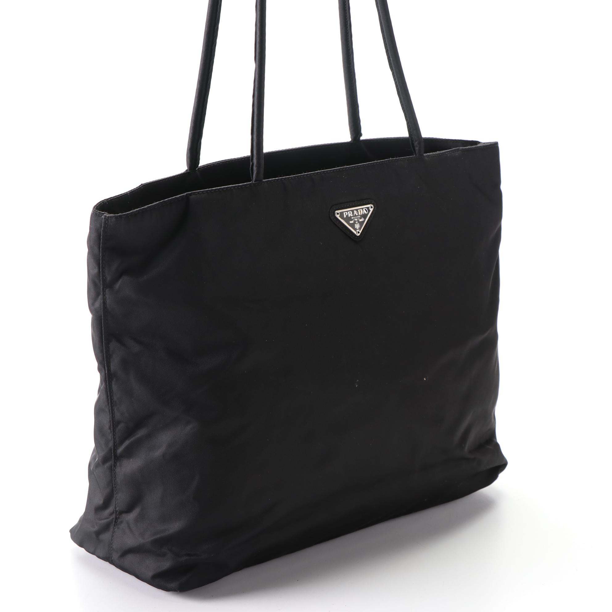 Prada Shoulder Tote in Black Tessuto Nylon