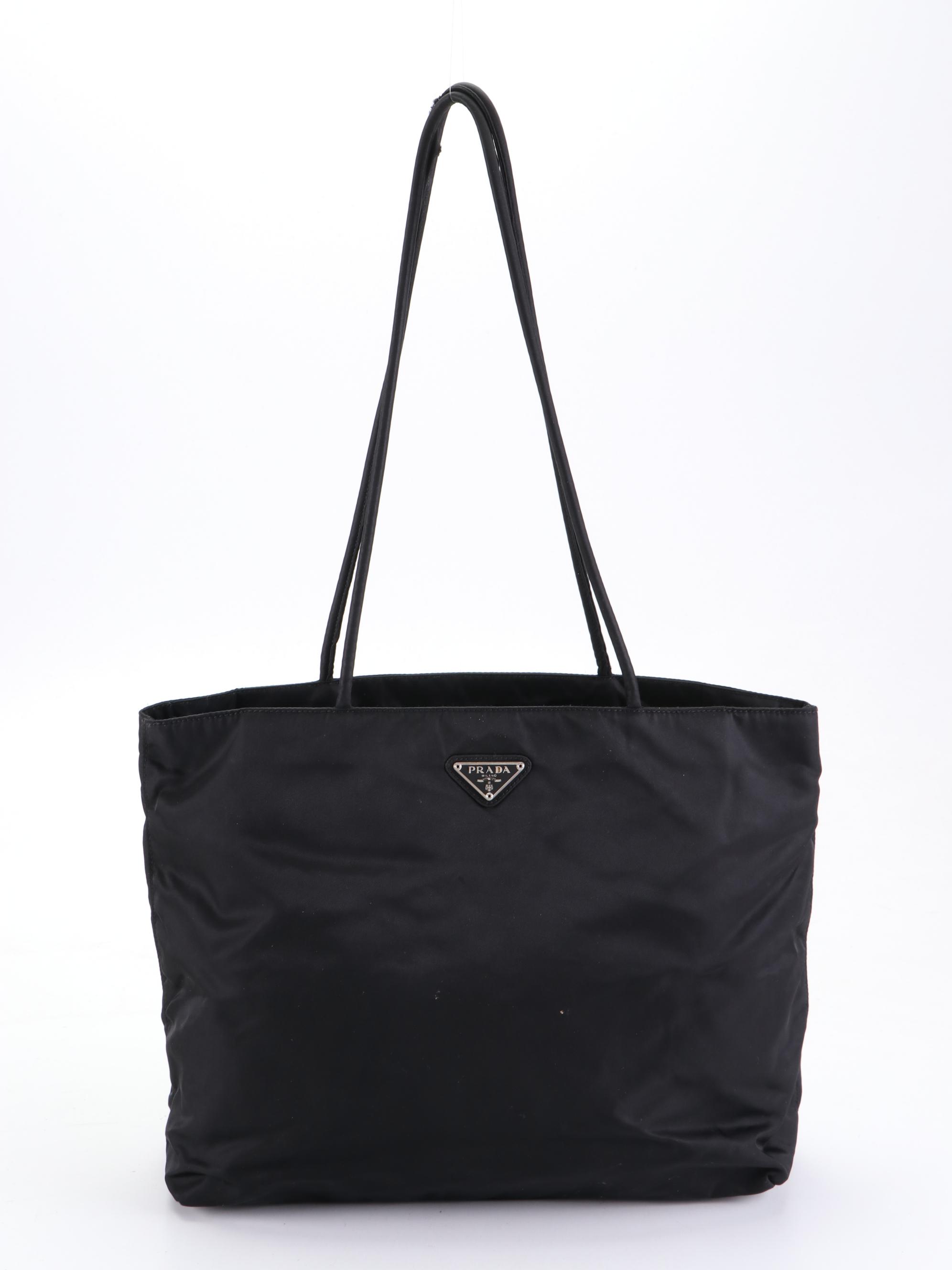 Prada Shoulder Tote in Black Tessuto Nylon