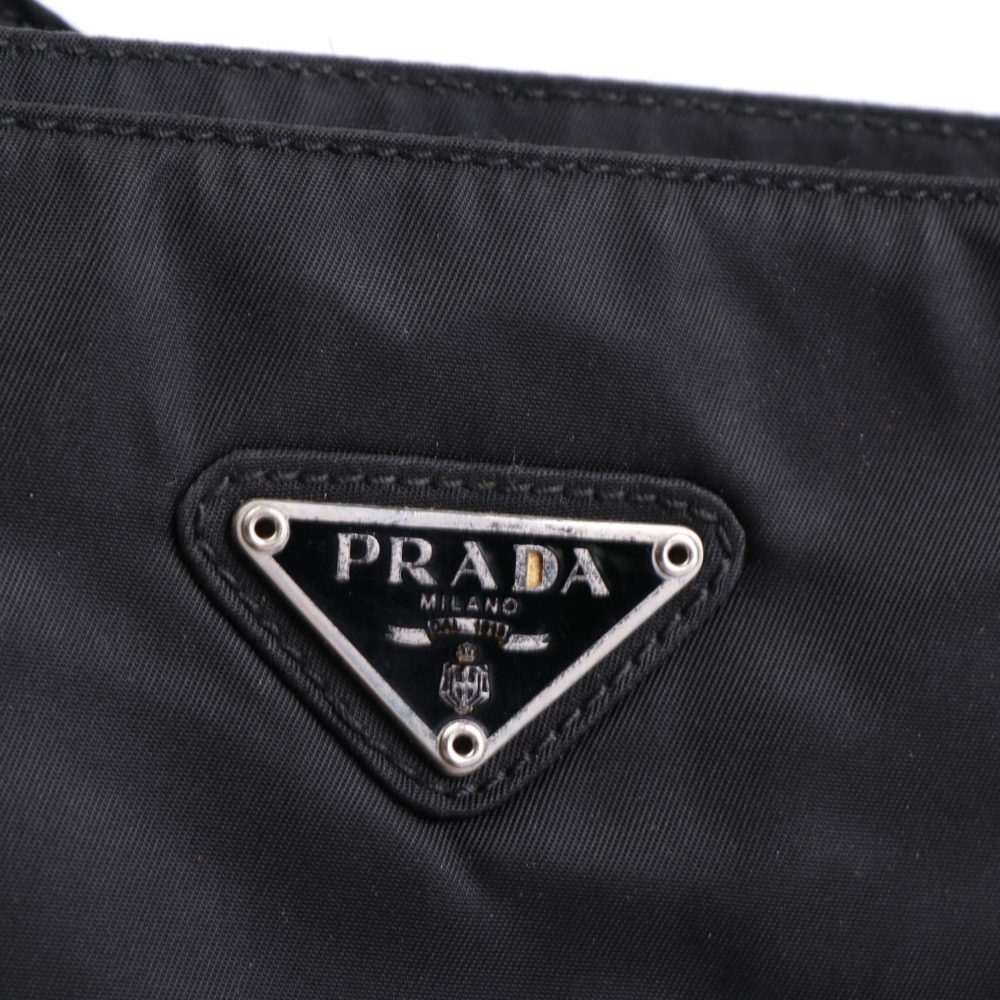 Prada Shoulder Tote in Black Tessuto Nylon