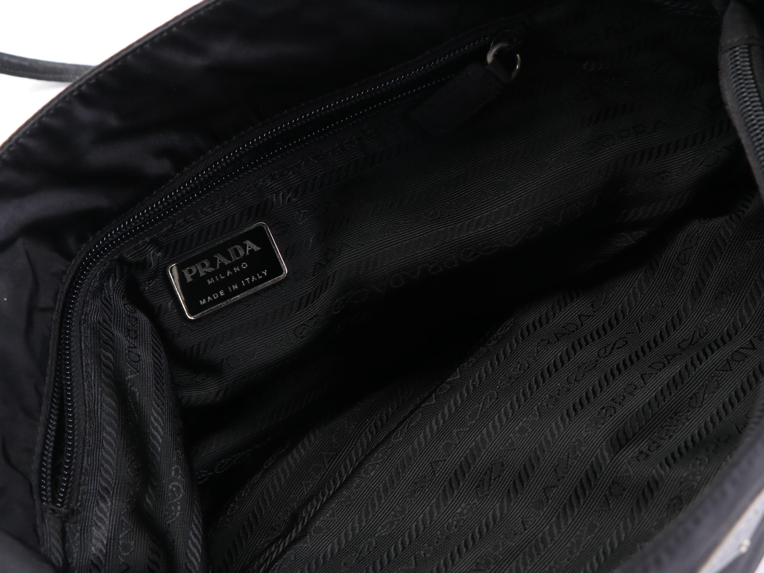 Prada Shoulder Tote in Black Tessuto Nylon