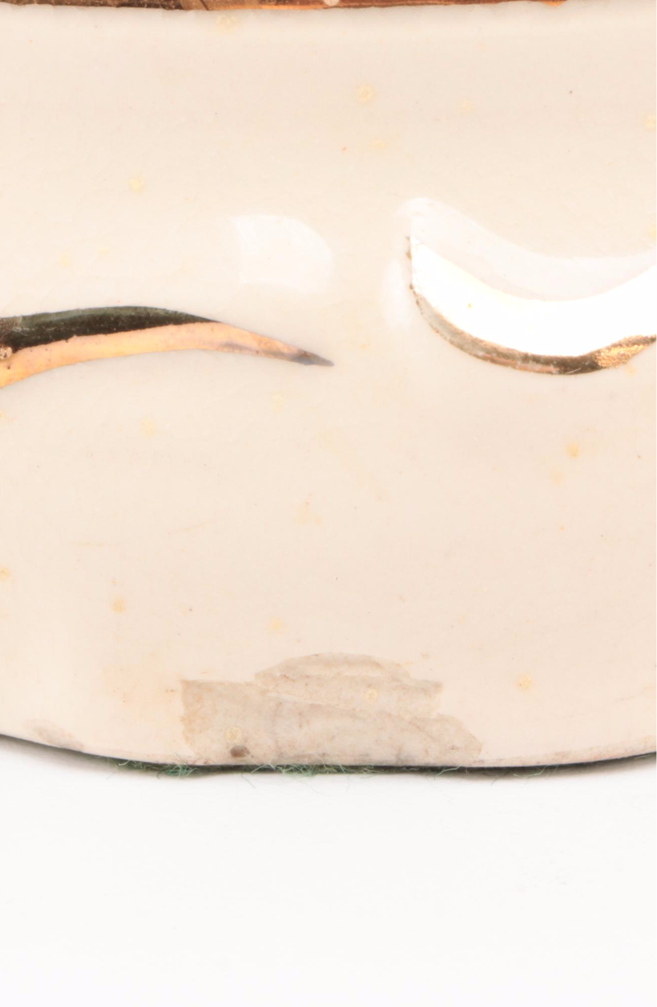 Gilded Ceramic Floral Lamps, Mid-20th Century