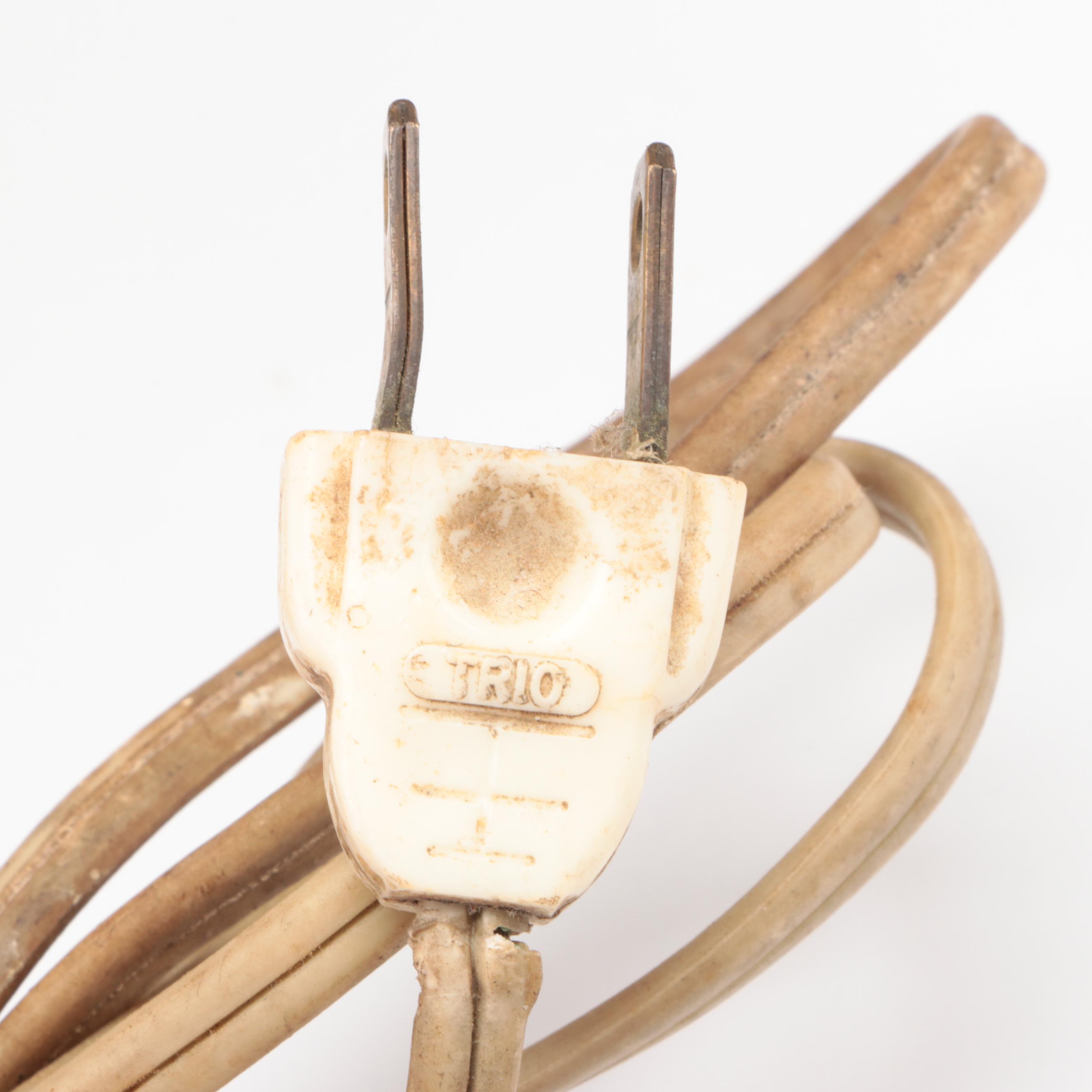 Gilded Ceramic Floral Lamps, Mid-20th Century