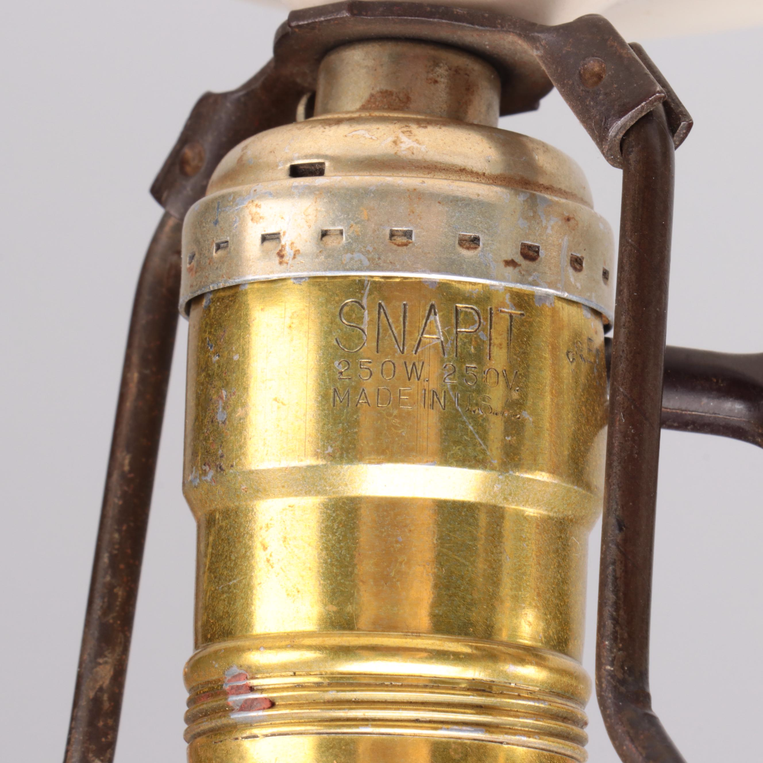 Gilded Ceramic Floral Lamps, Mid-20th Century