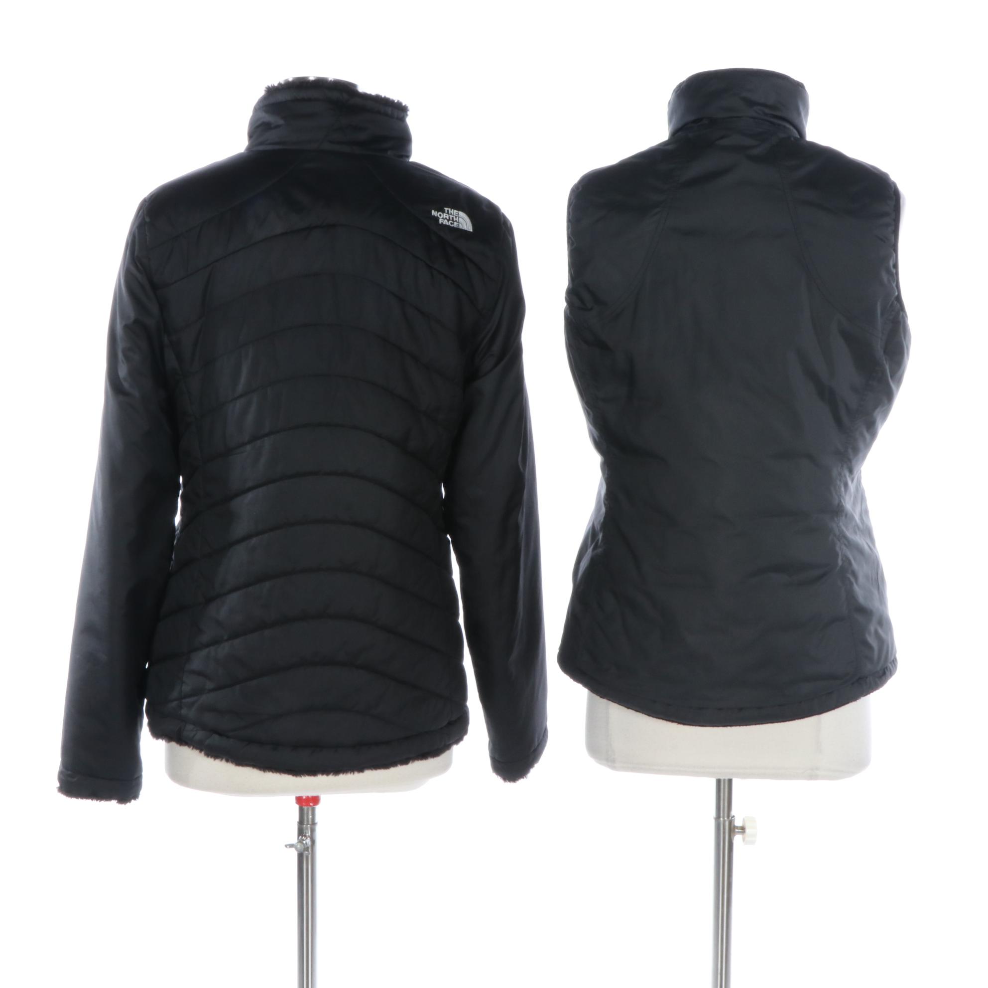 The North Face Reversible Vest and Coat in Nylon and Faux Shearling