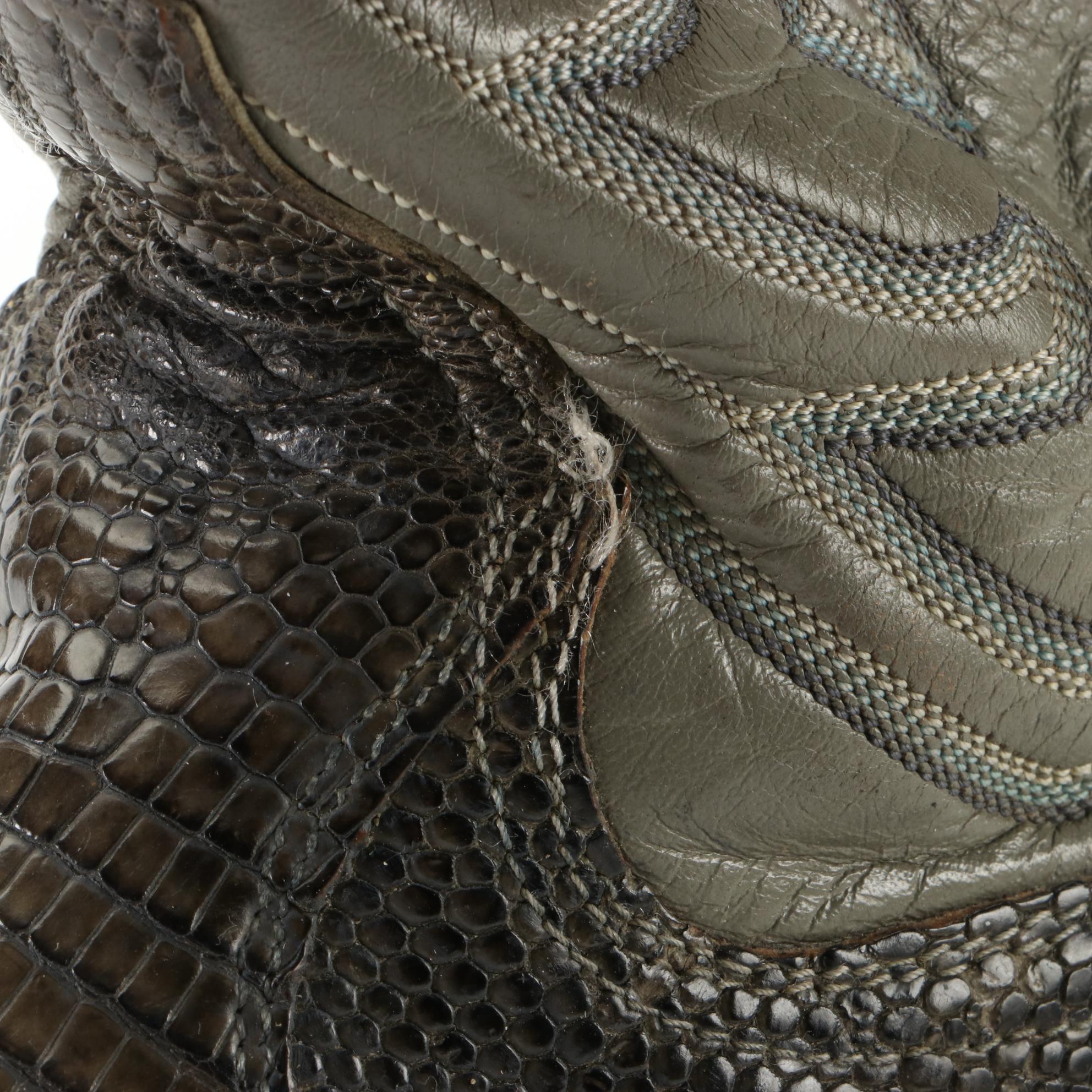 Men's Tony Lama Western 8117 Boots in Lizard Skin and Leather