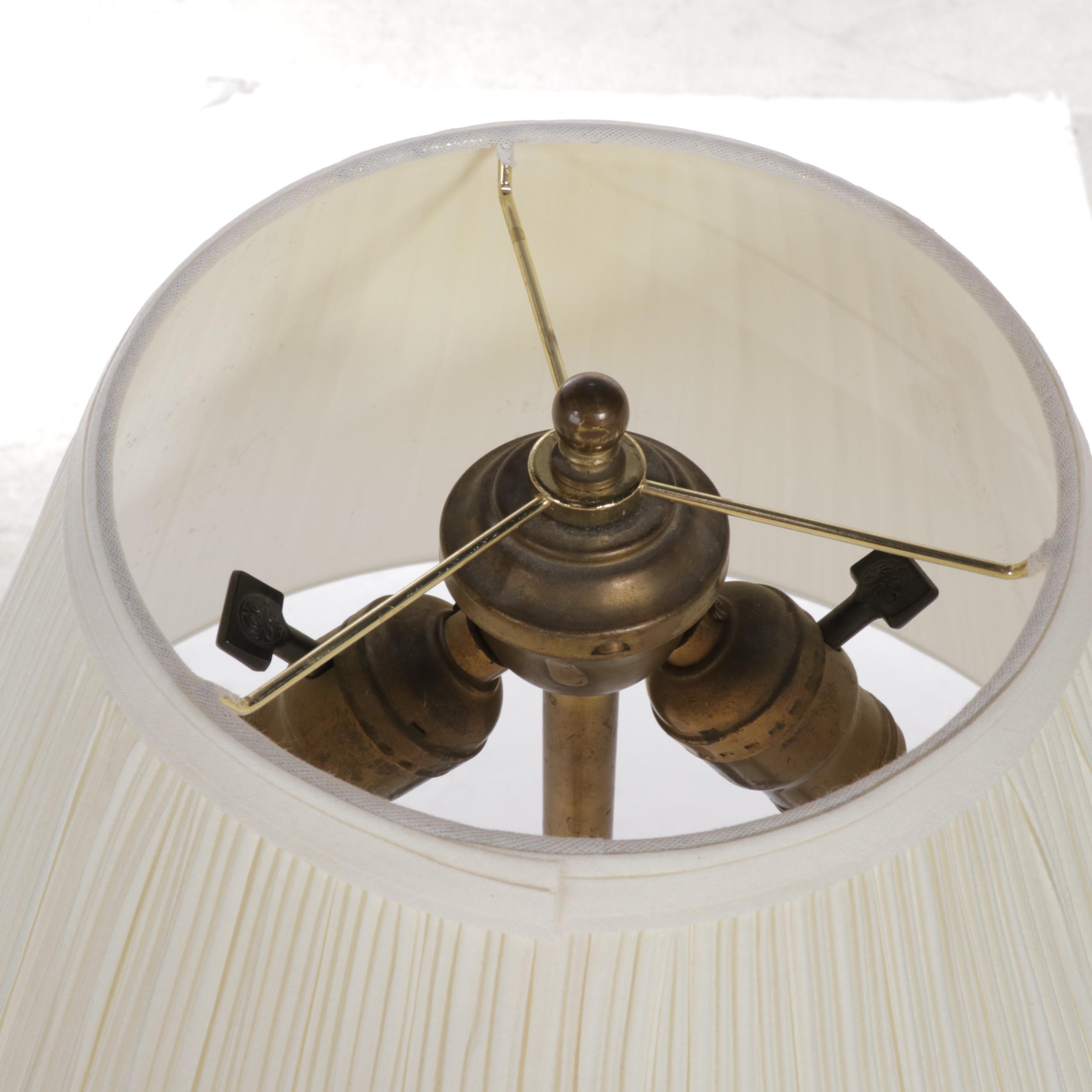 Ebonized and Parcel-Gilt Hardwood Floor Lamp, Early to Mid 20th Century