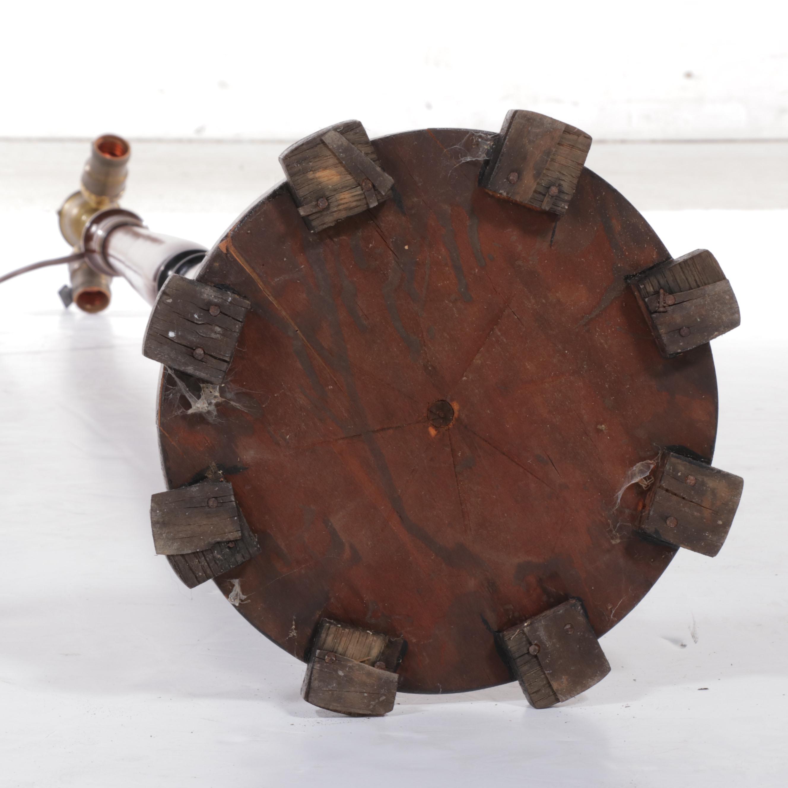 Ebonized and Parcel-Gilt Hardwood Floor Lamp, Early to Mid 20th Century