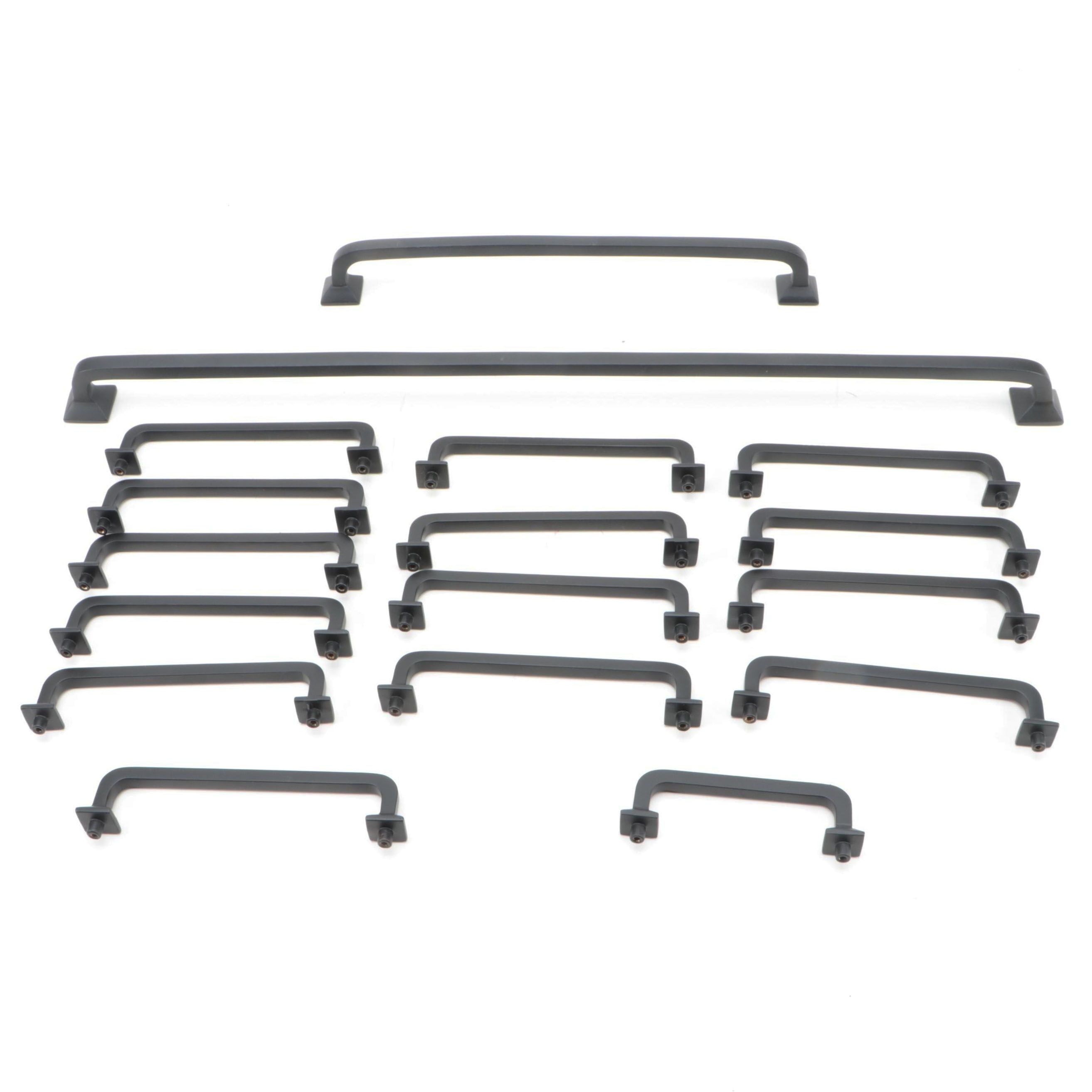 Black Powder Coat Finished Brass Cabinet Pulls and Appliance Pulls