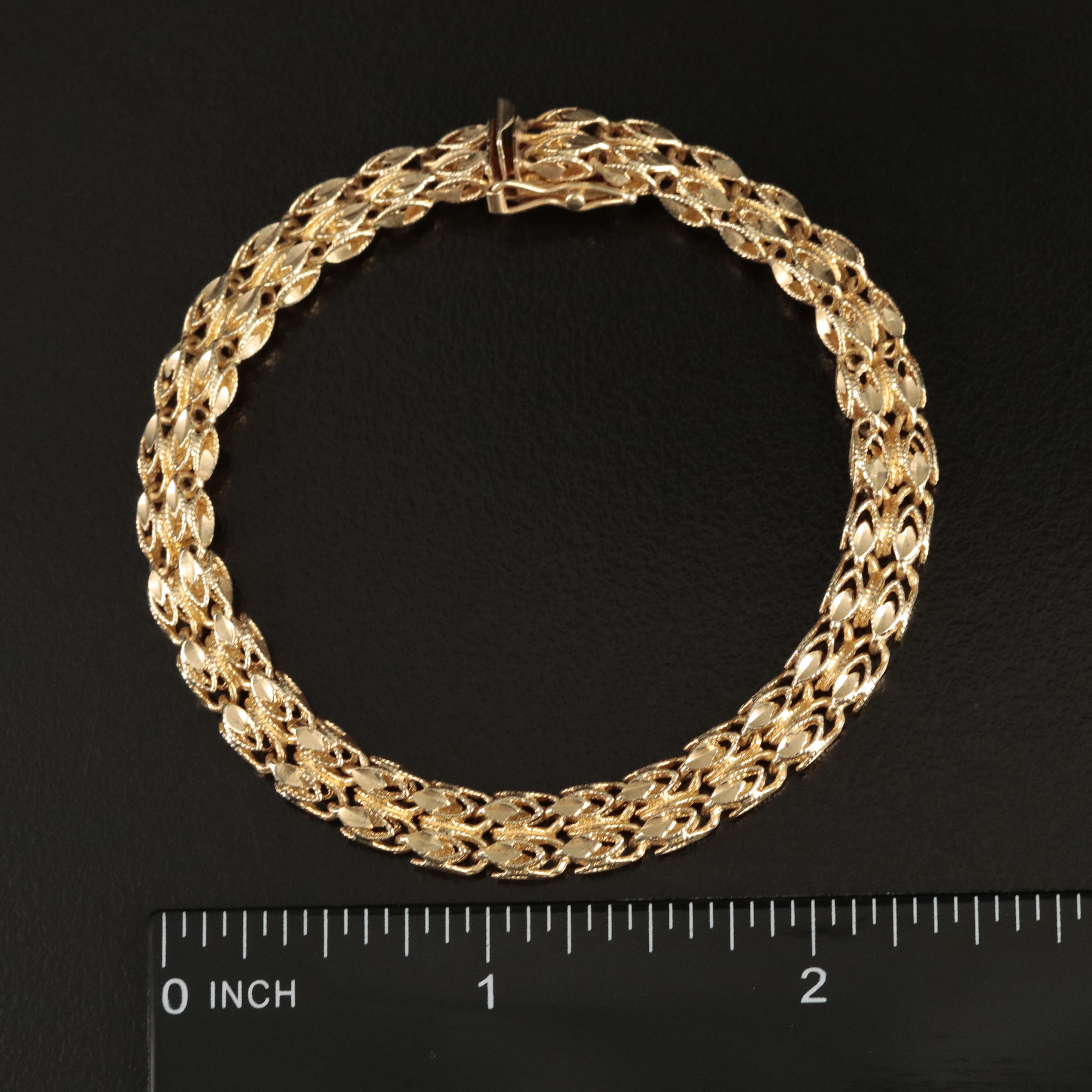 10K Fancy Link Bracelet