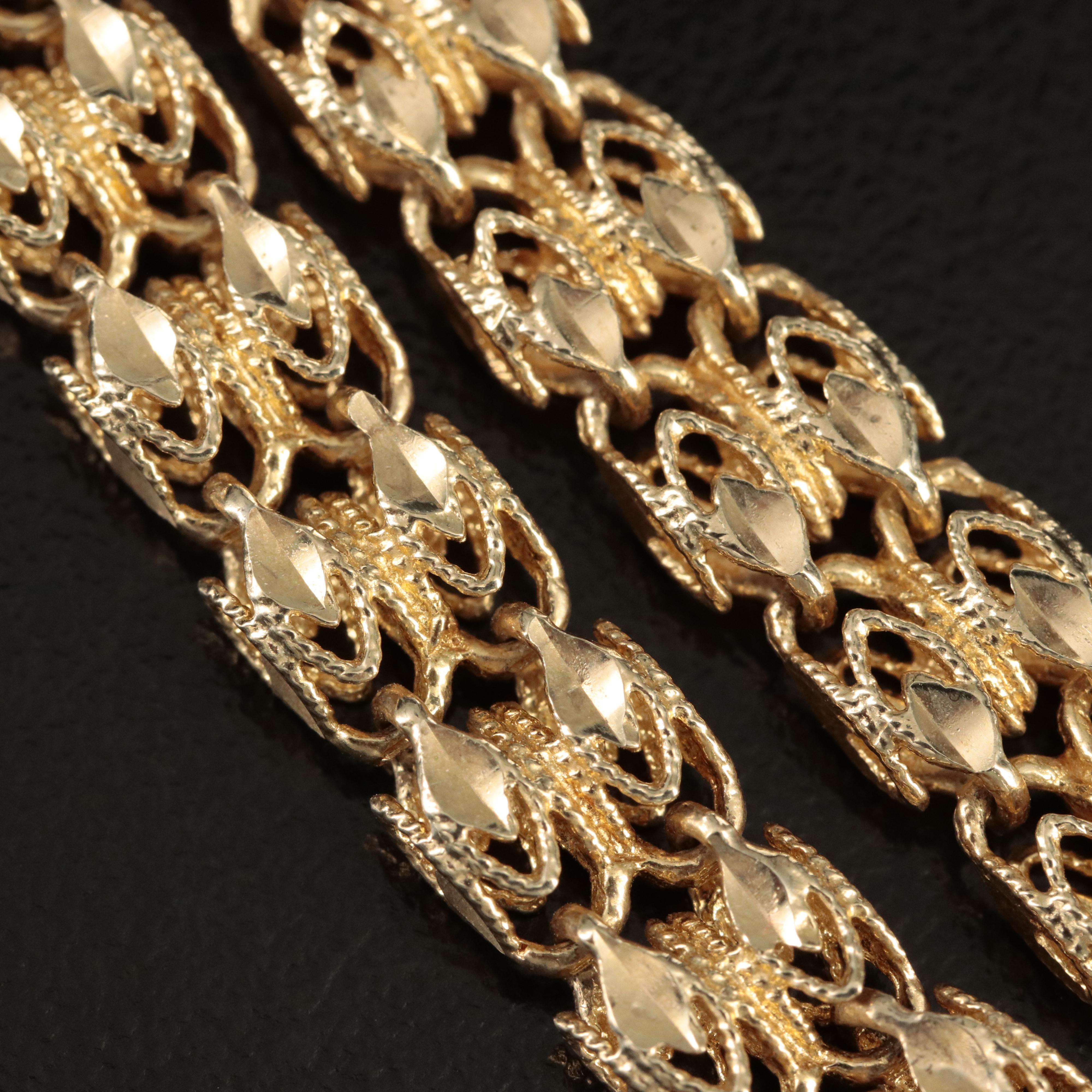 10K Fancy Link Bracelet