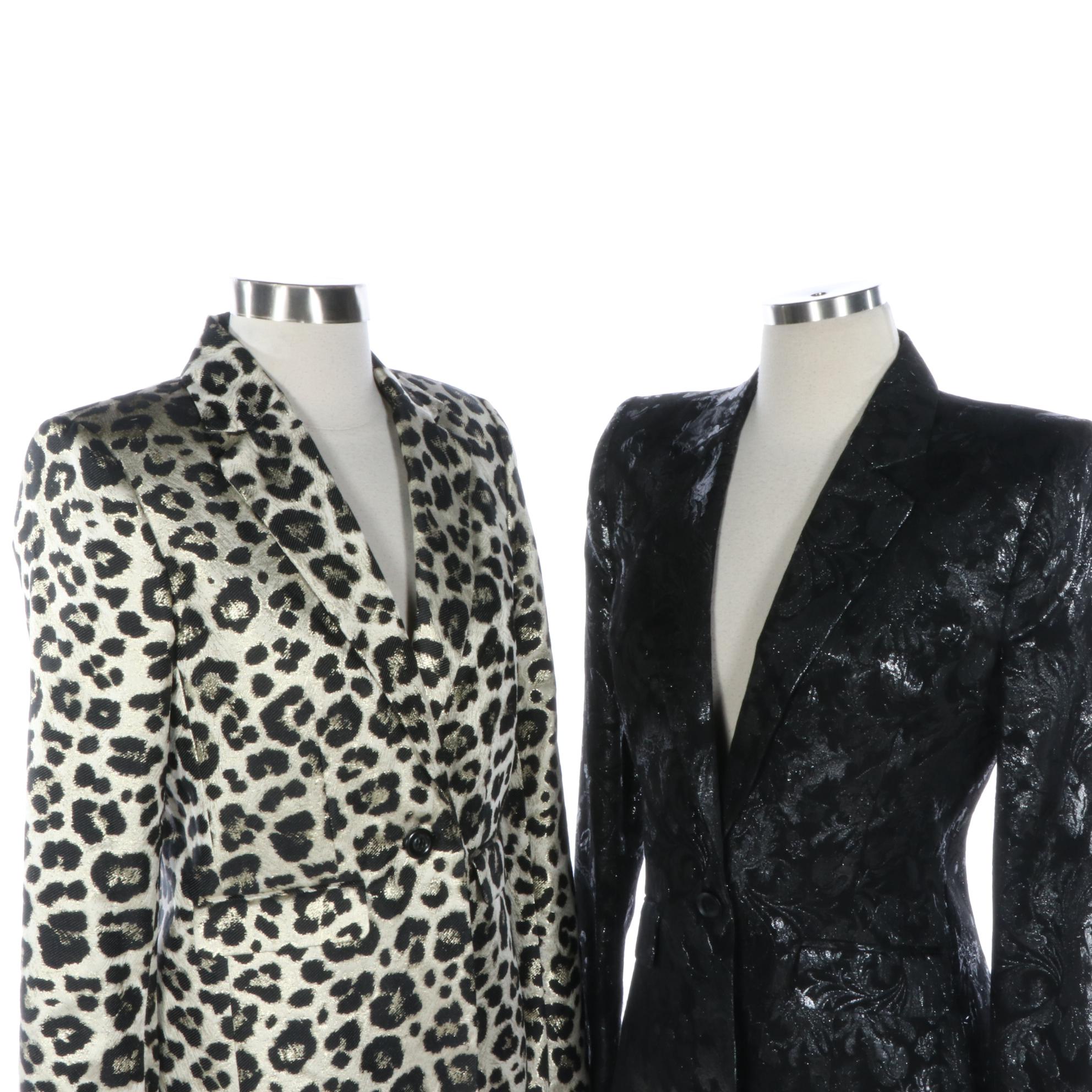 Alice +  Olivia Metallic Floral and Leopard Motif Jackets