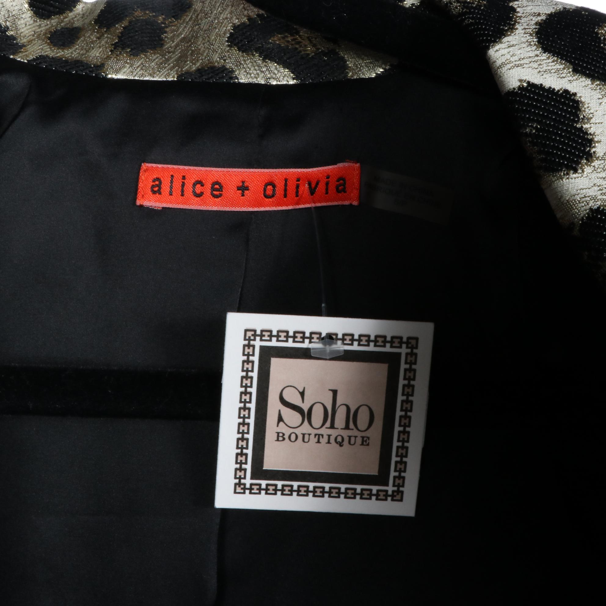 Alice +  Olivia Metallic Floral and Leopard Motif Jackets