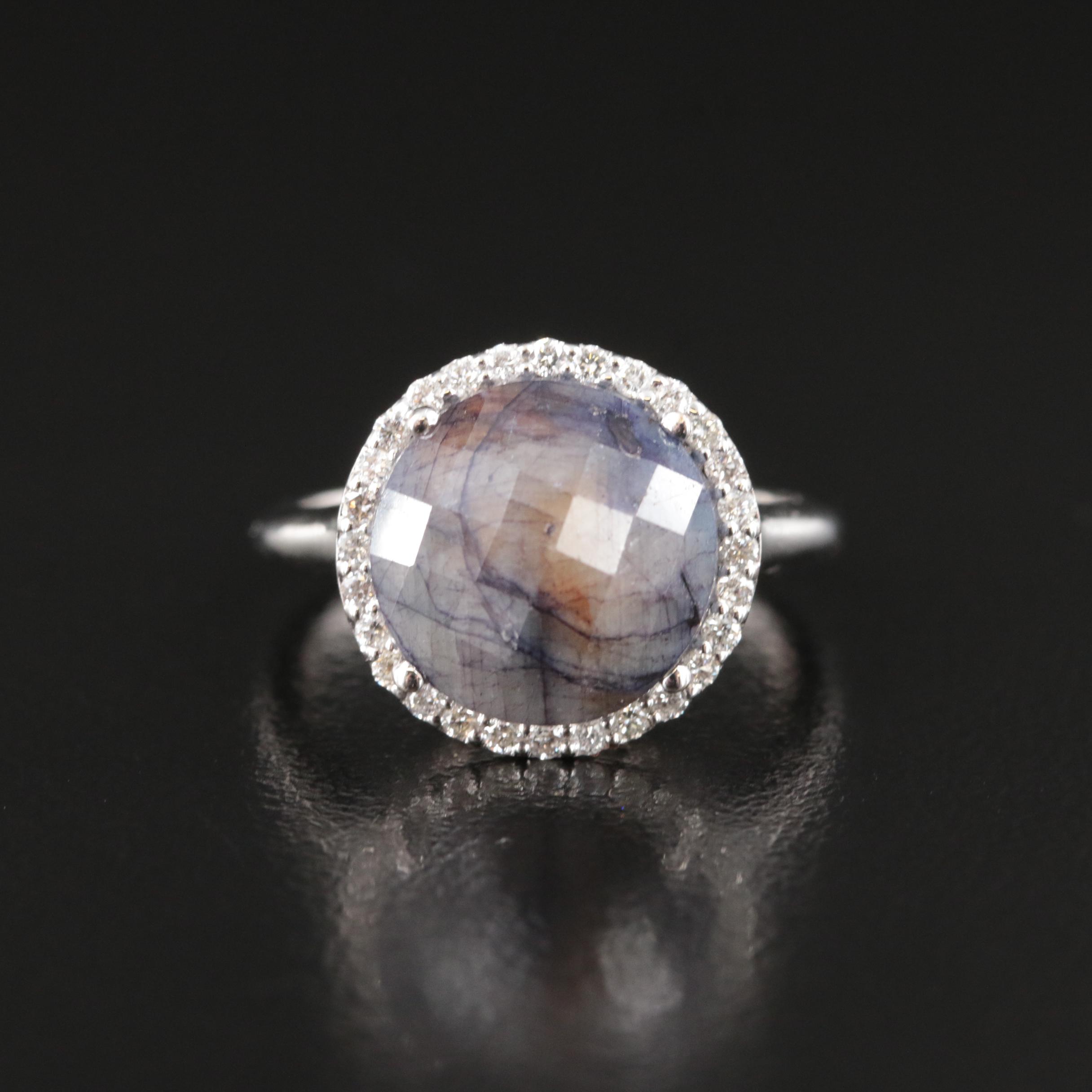 14K Corundrum and Diamond Ring