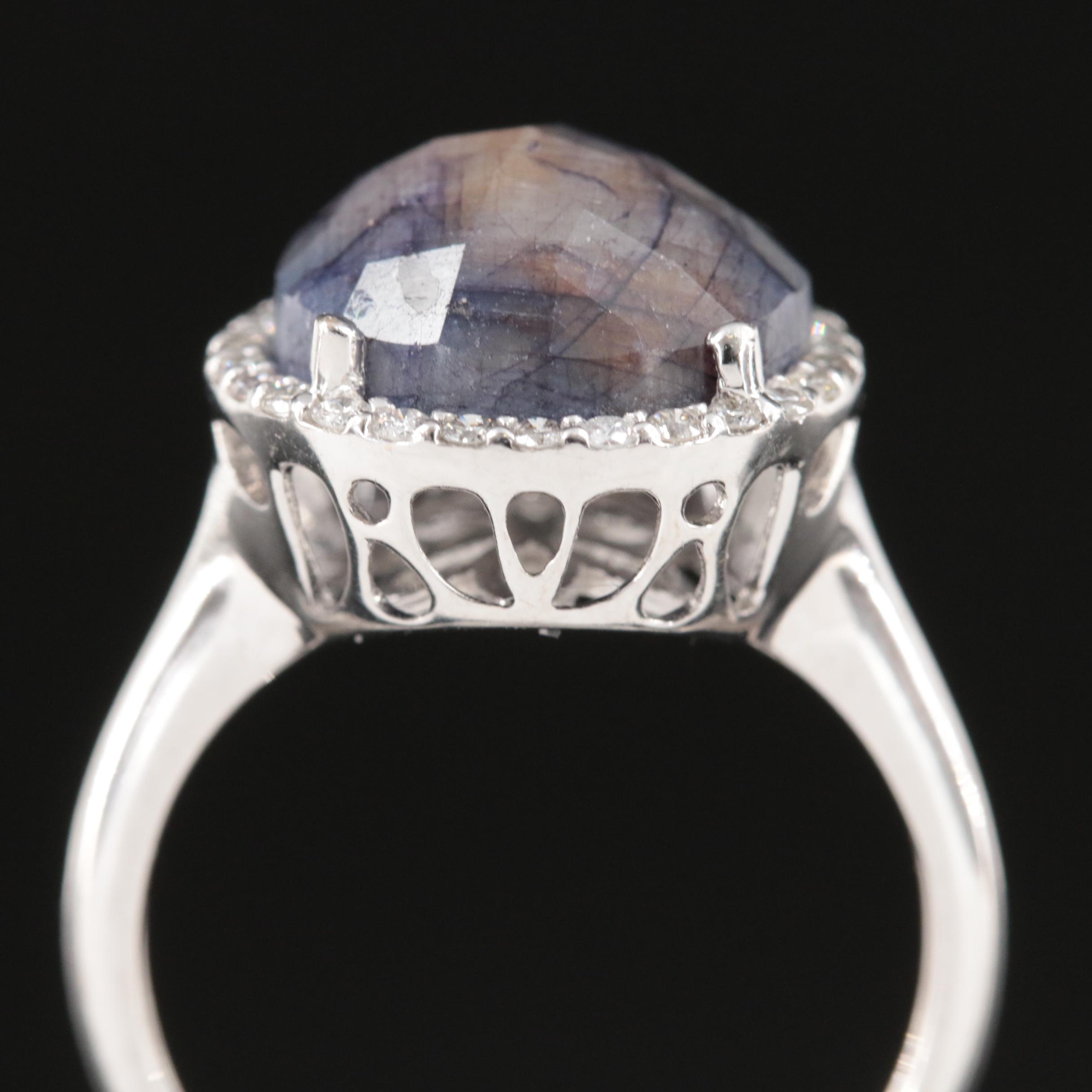 14K Corundrum and Diamond Ring