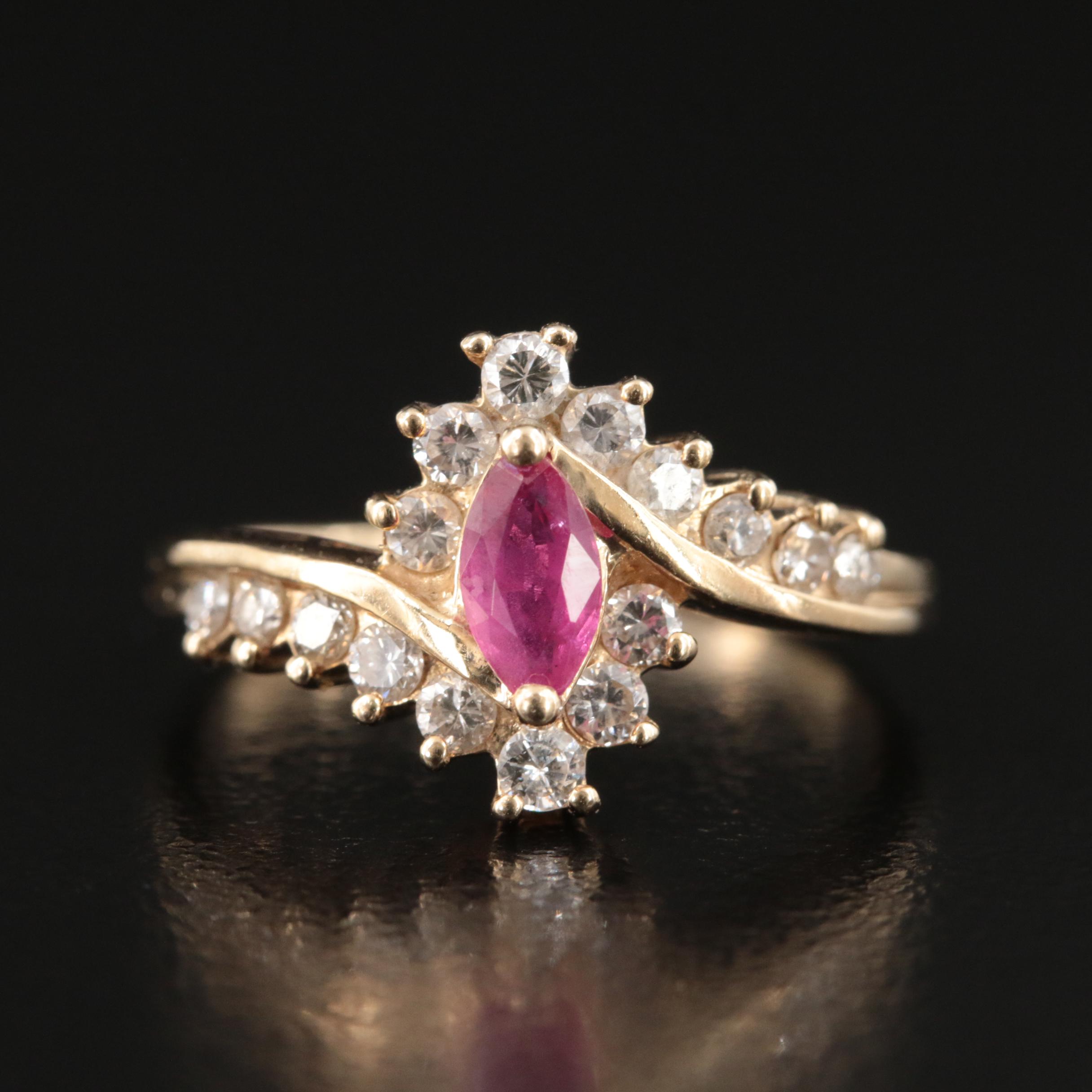 14K Ruby and Diamond Ring