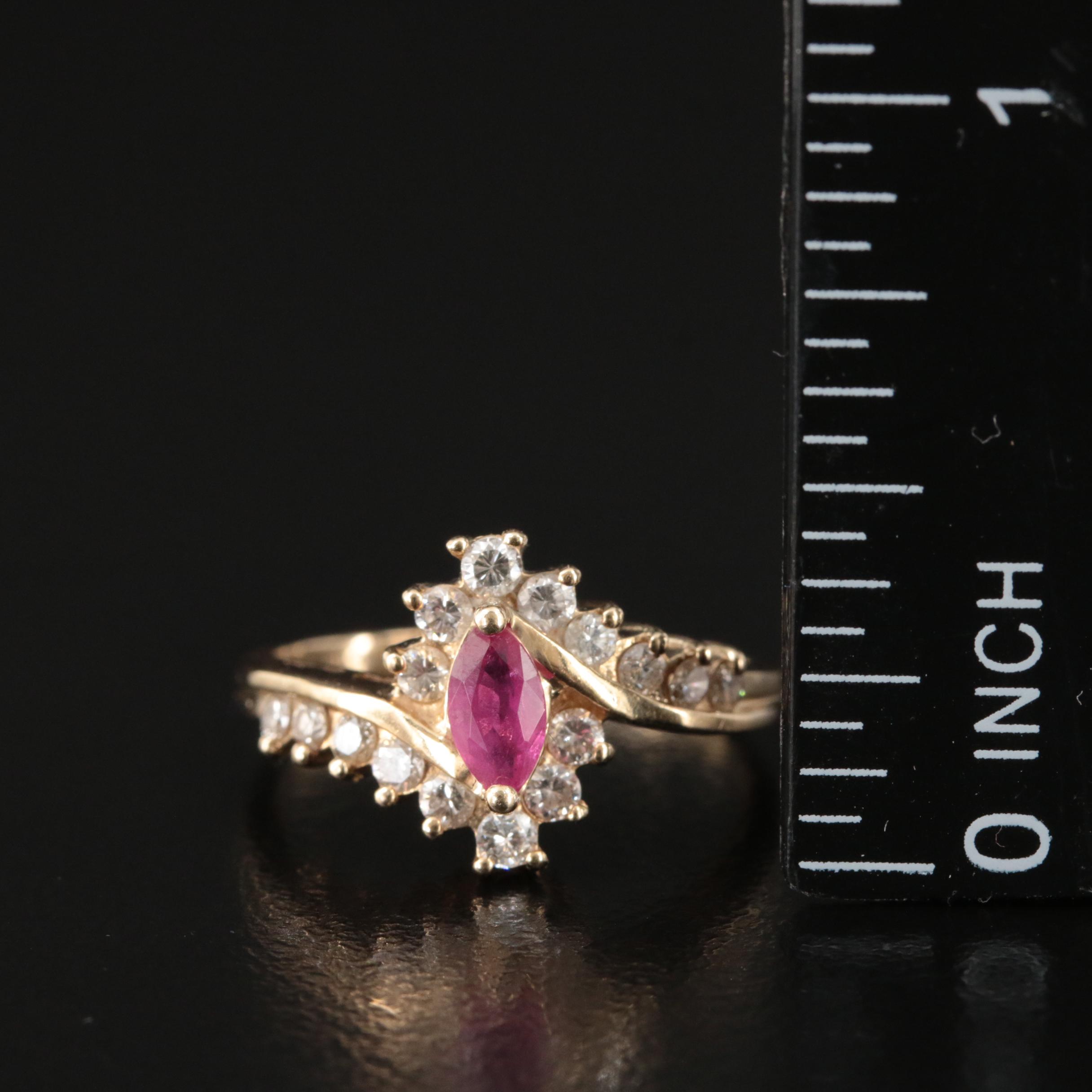 14K Ruby and Diamond Ring