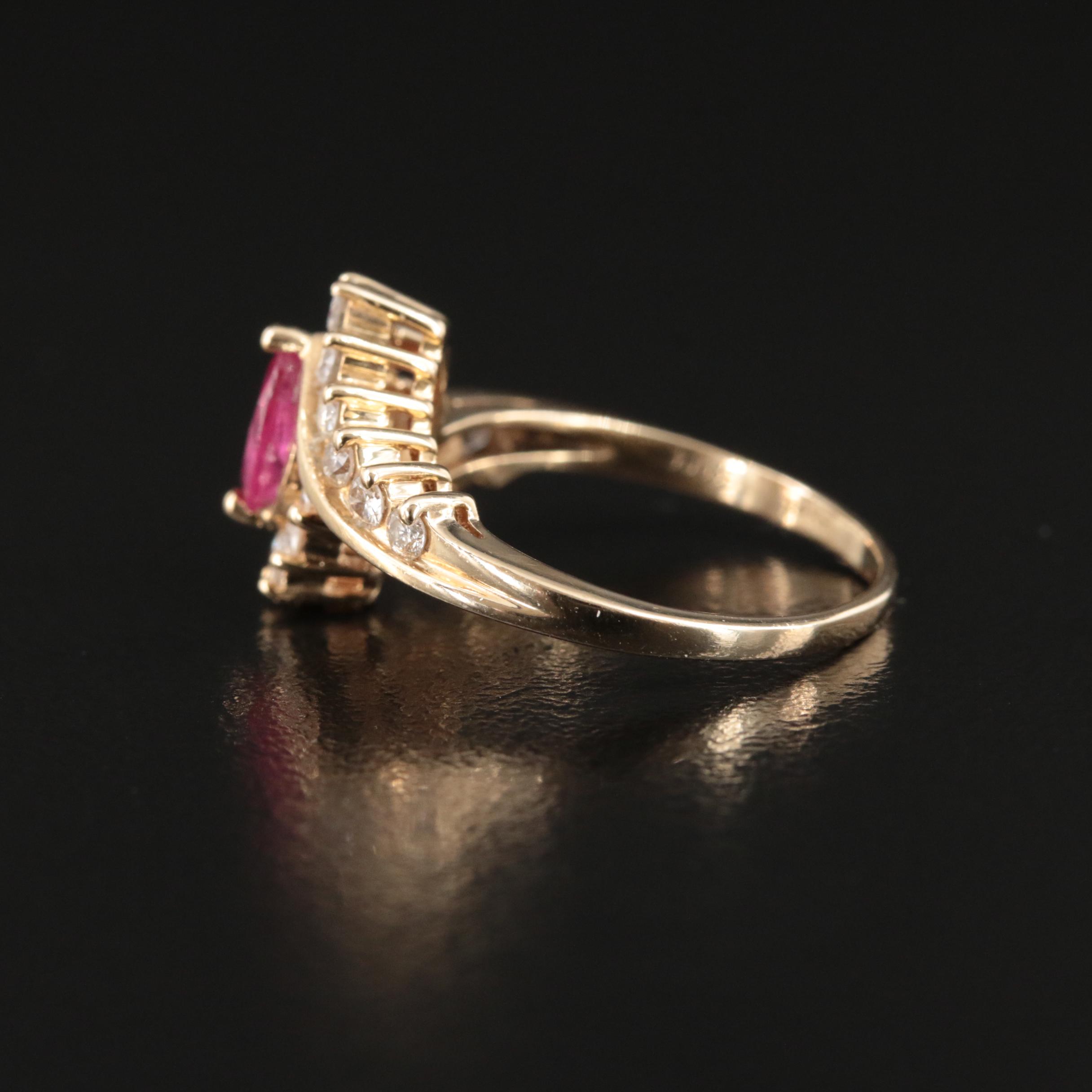 14K Ruby and Diamond Ring