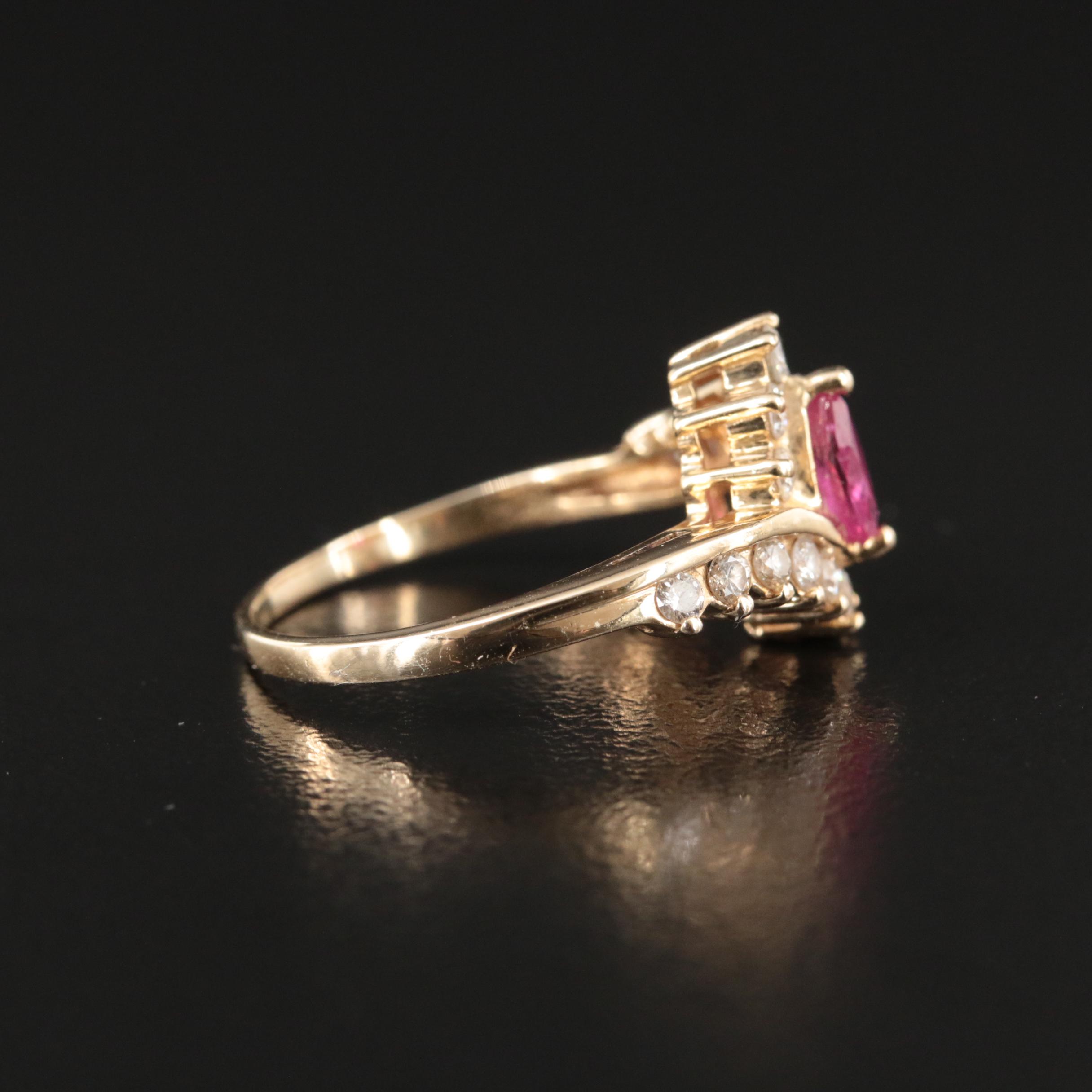 14K Ruby and Diamond Ring