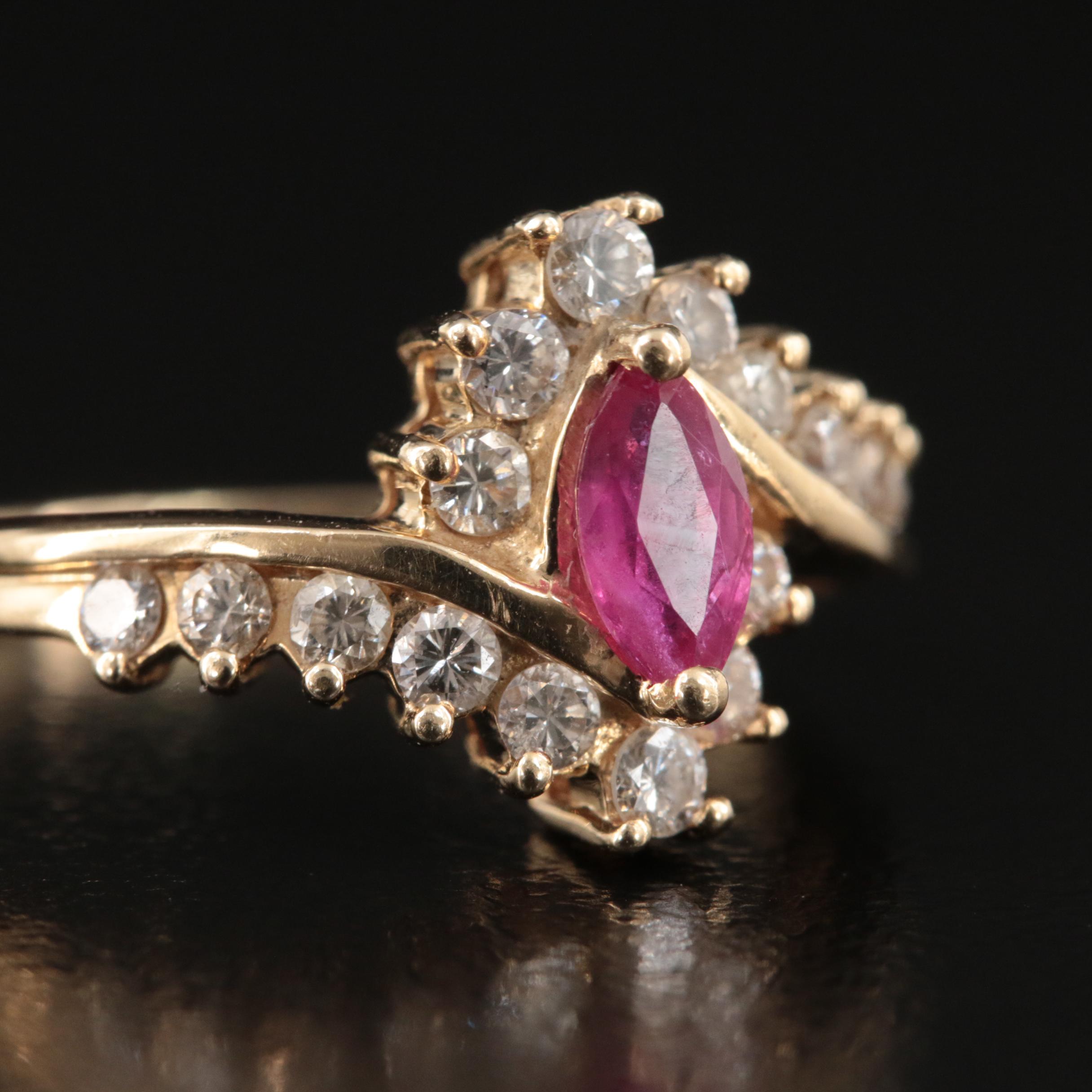 14K Ruby and Diamond Ring