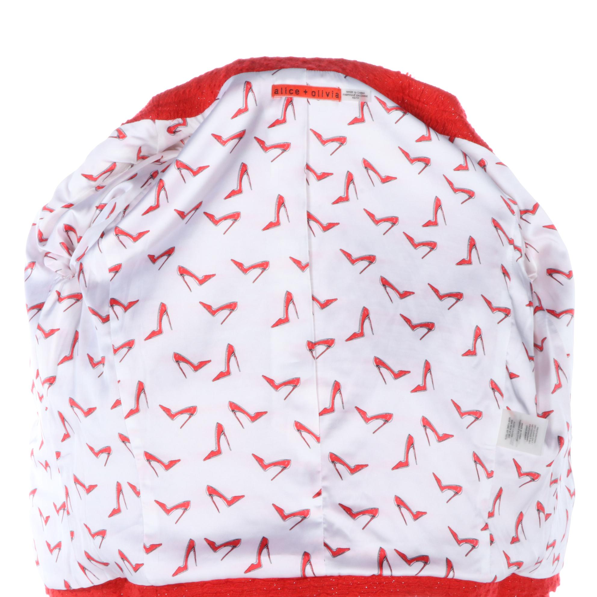 Alice + Olivia Metallic Flecked Tweed Jackets