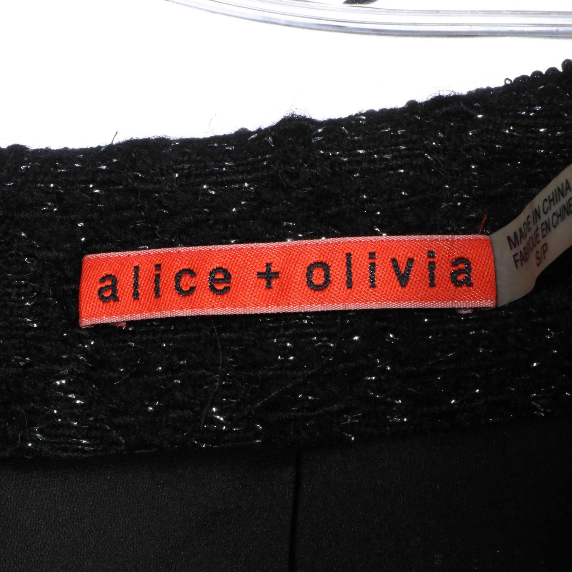 Alice + Olivia Metallic Flecked Tweed Jackets