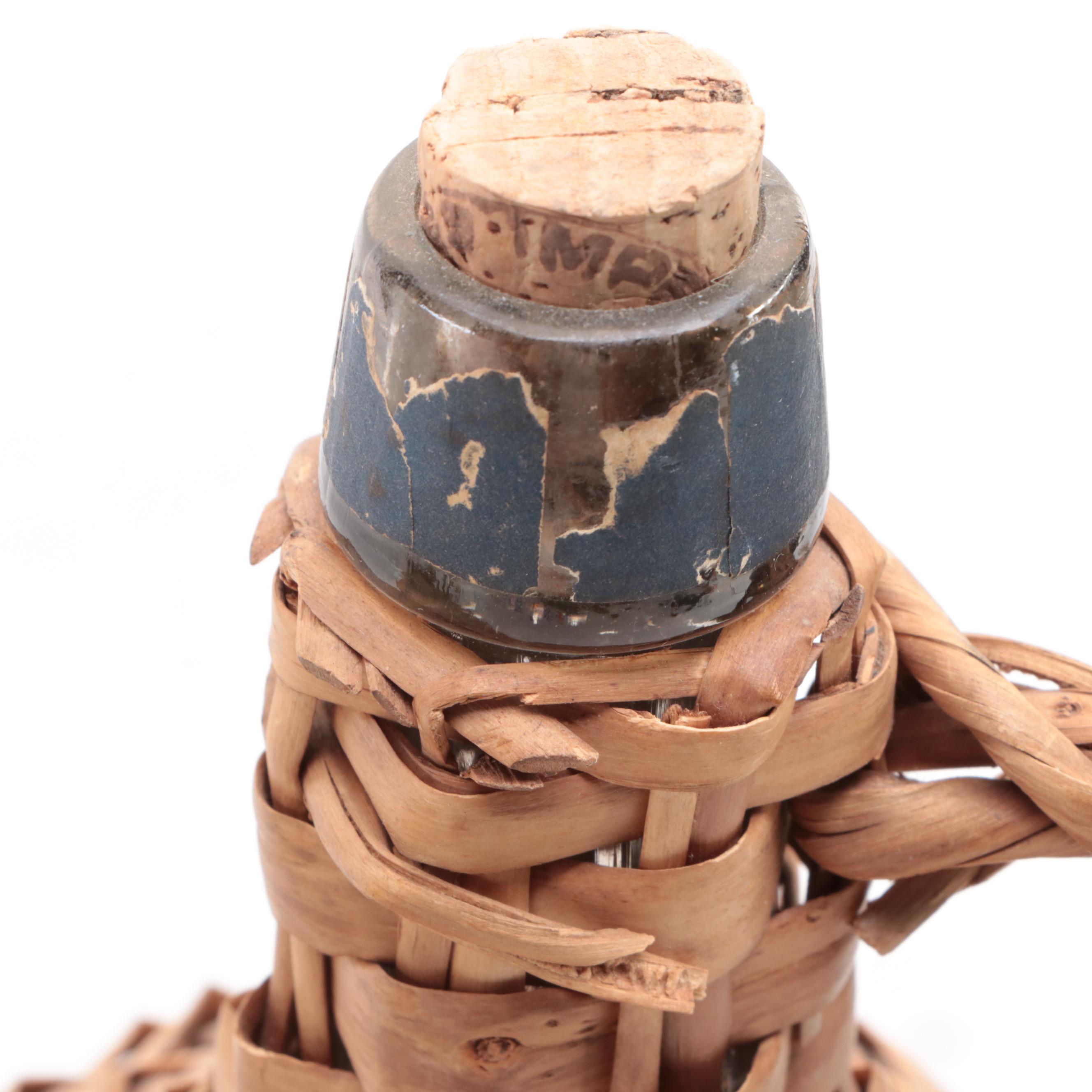 Woven Wine Jugs and Basket with Marble Tray and Champagne Sign