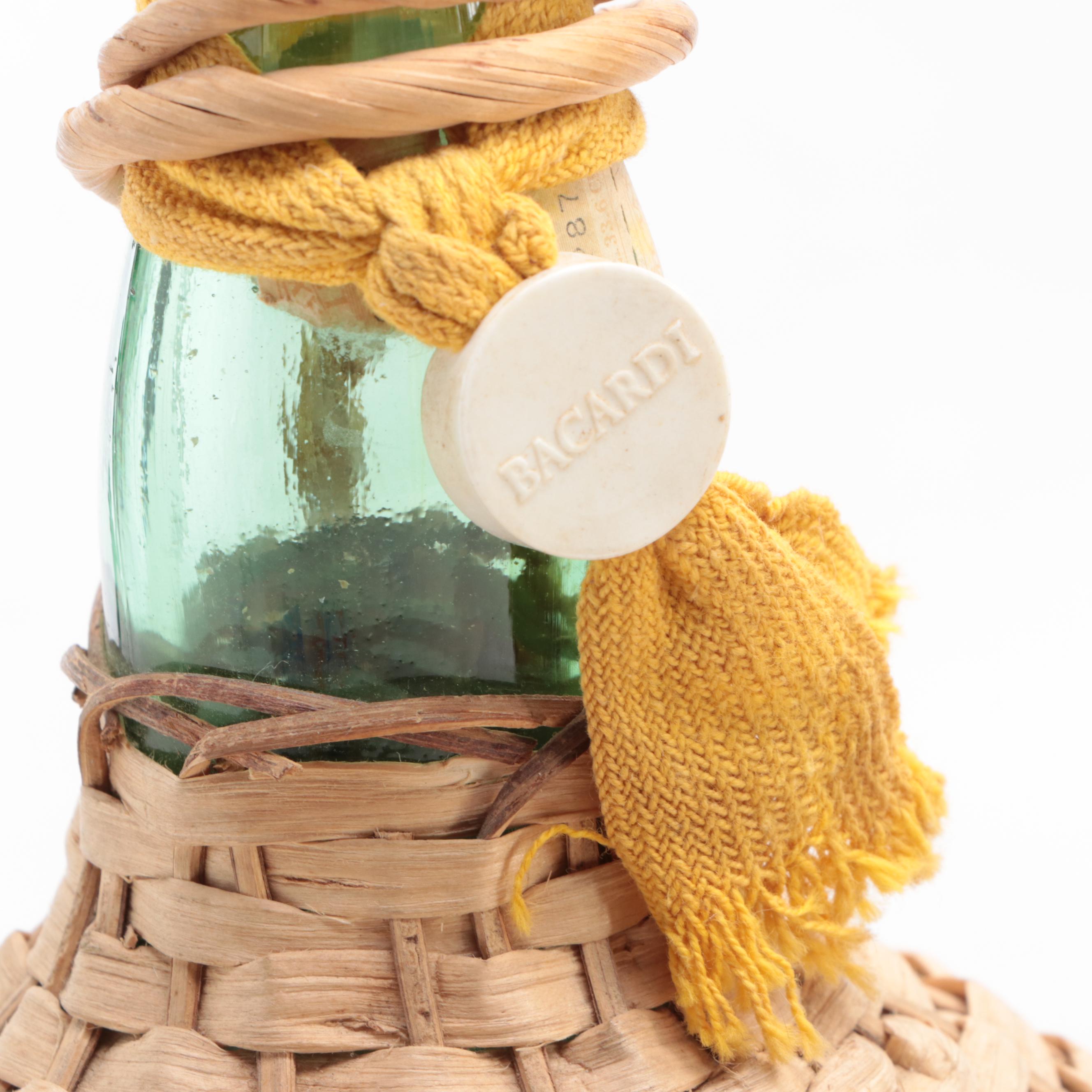 Woven Wine Jugs and Basket with Marble Tray and Champagne Sign