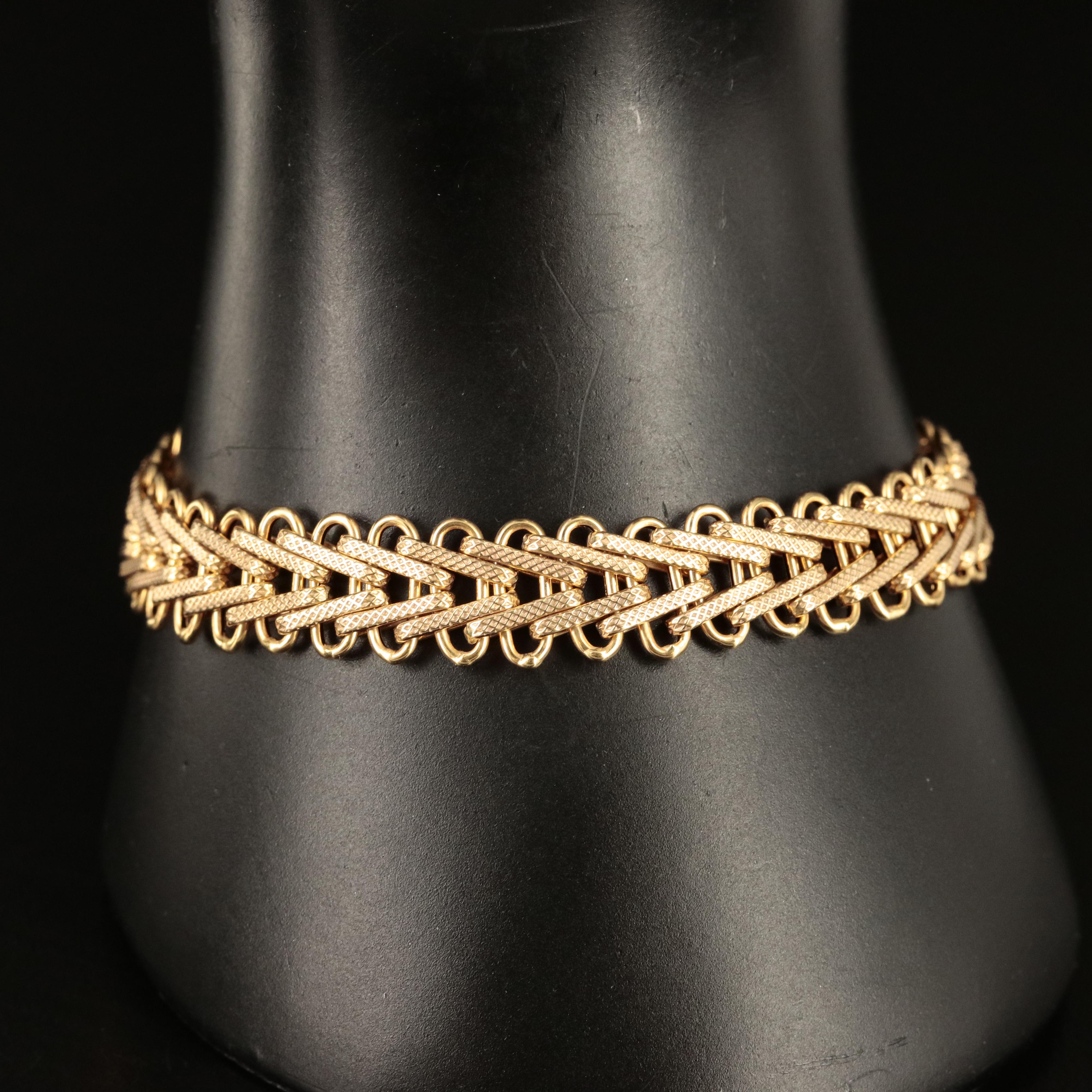 Italian 10K Fancy Link Bracelet