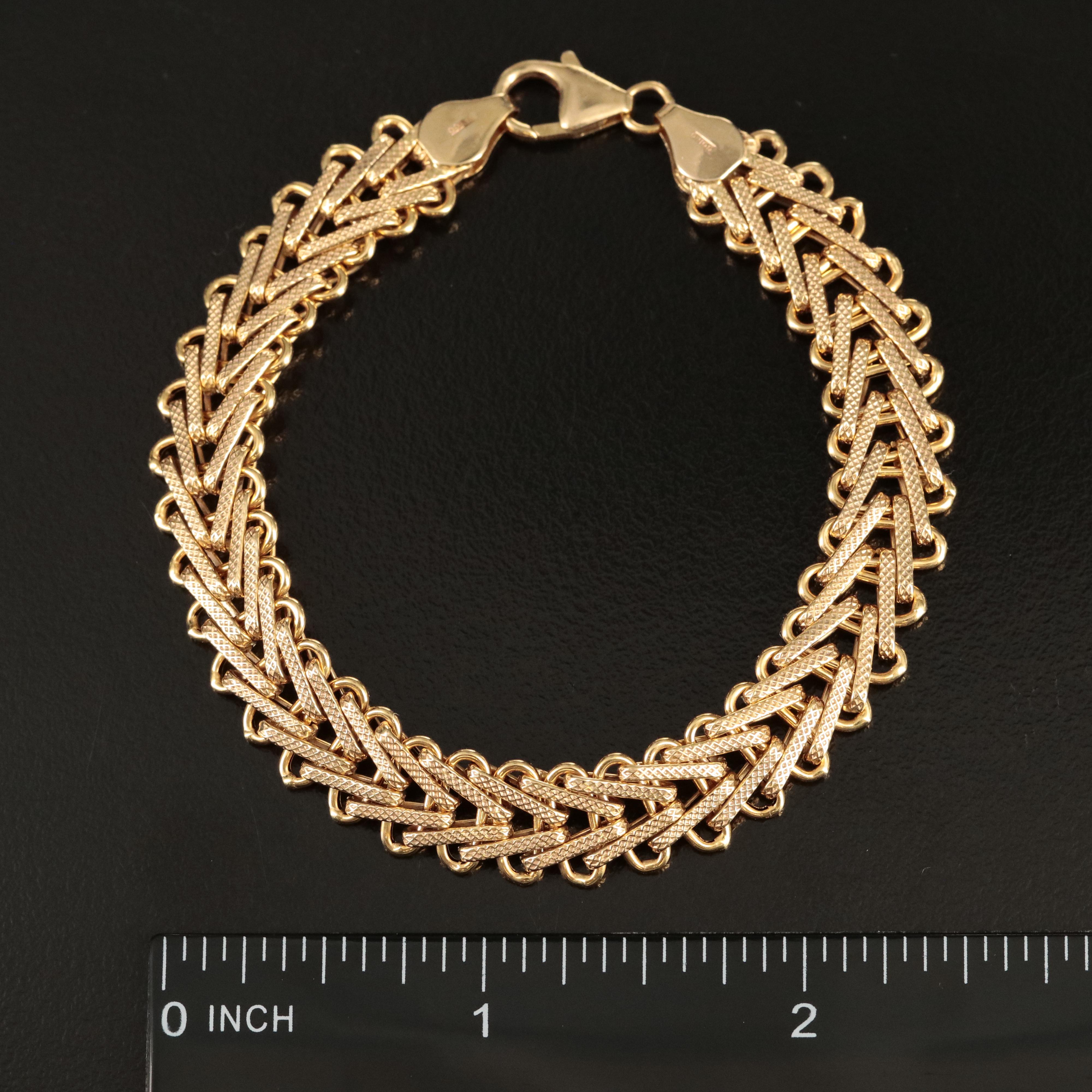 Italian 10K Fancy Link Bracelet