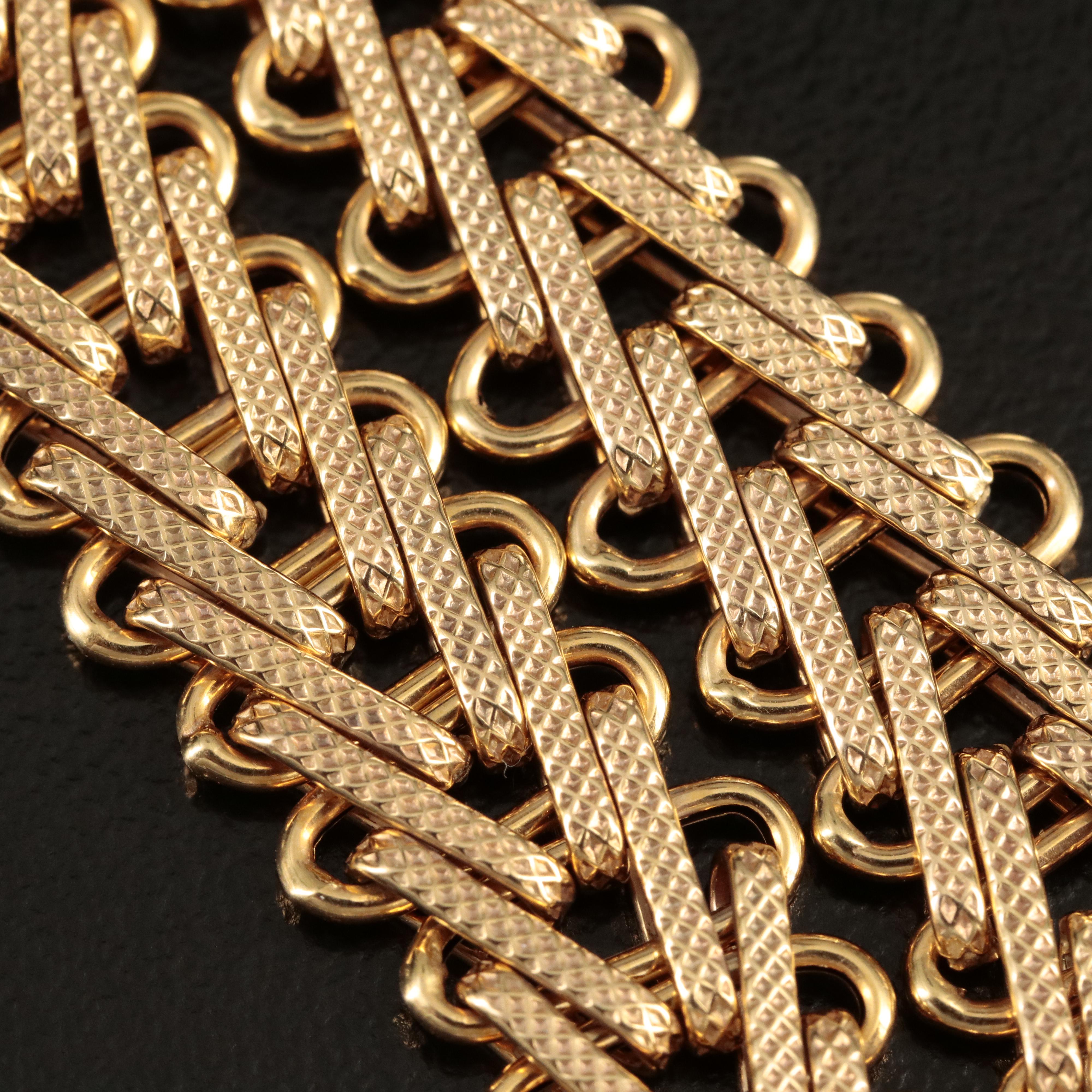 Italian 10K Fancy Link Bracelet