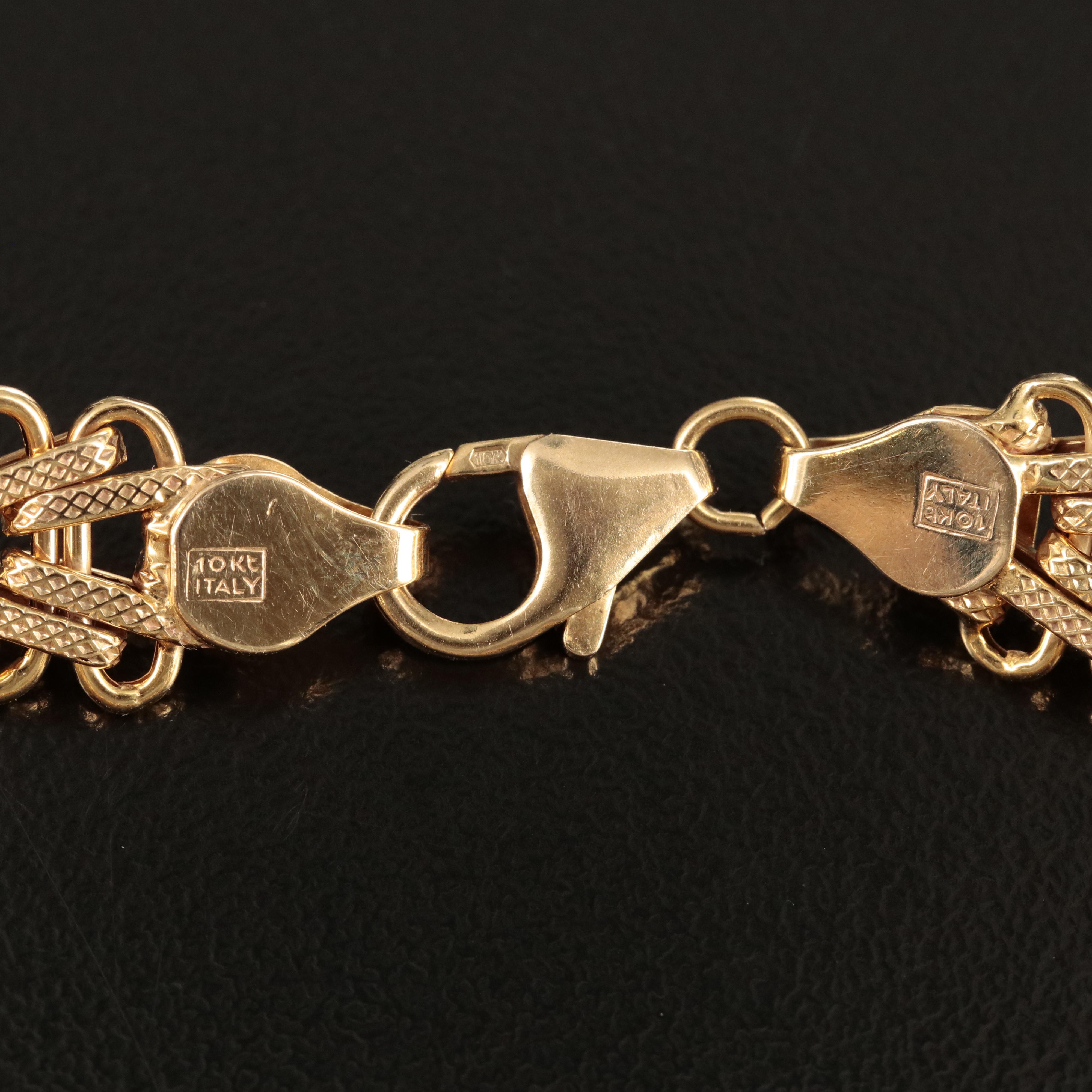 Italian 10K Fancy Link Bracelet
