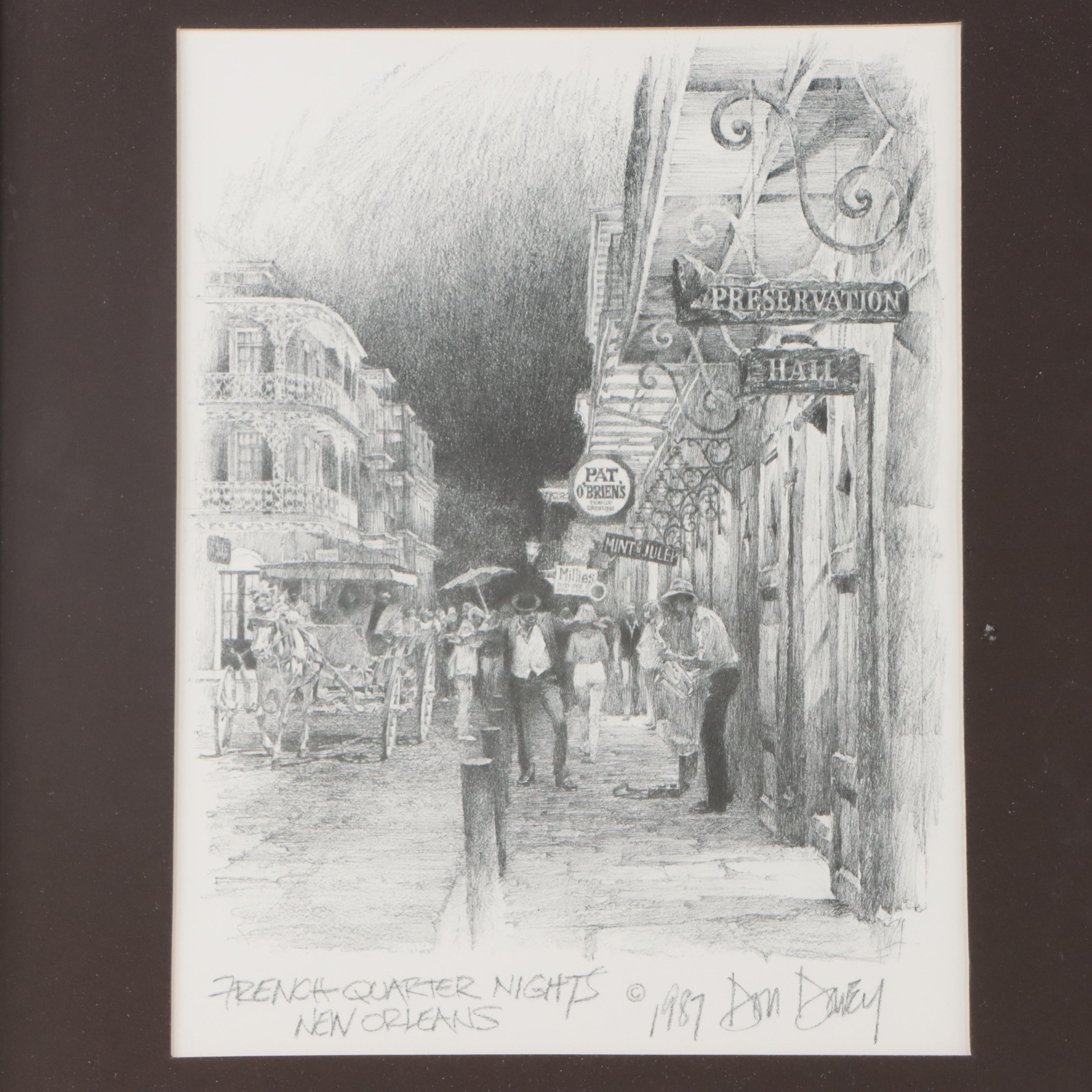 Halftone Prints of New Orleans Street Scene Don Davey