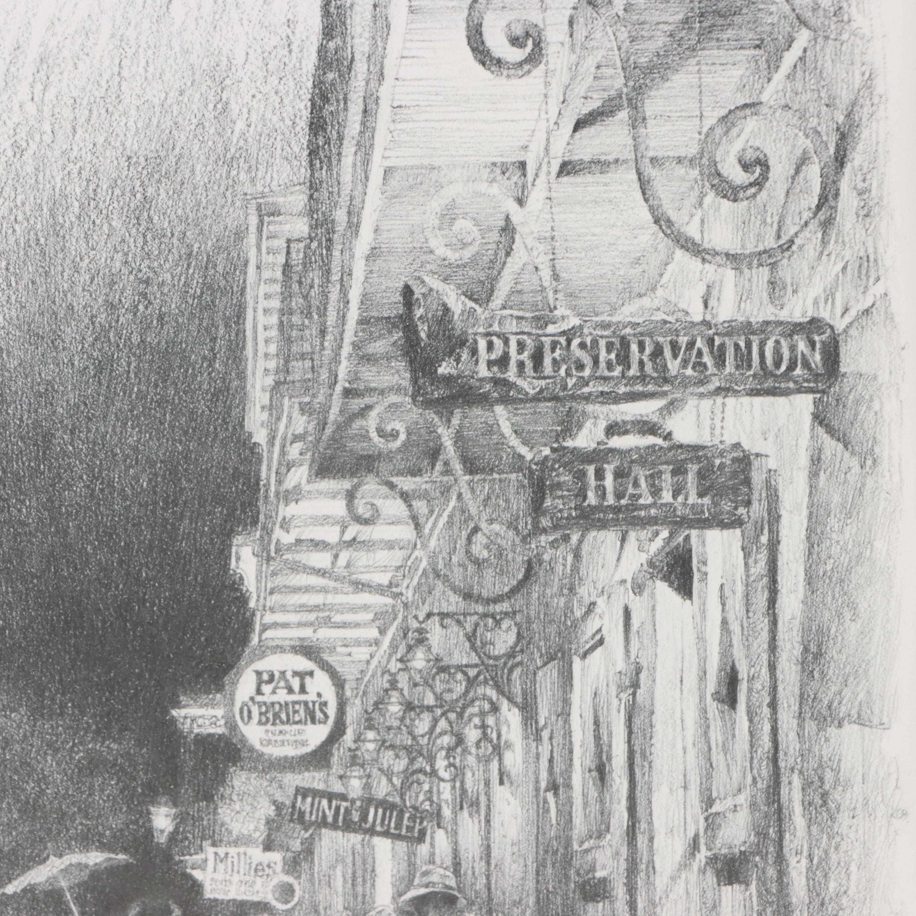 Halftone Prints of New Orleans Street Scene Don Davey