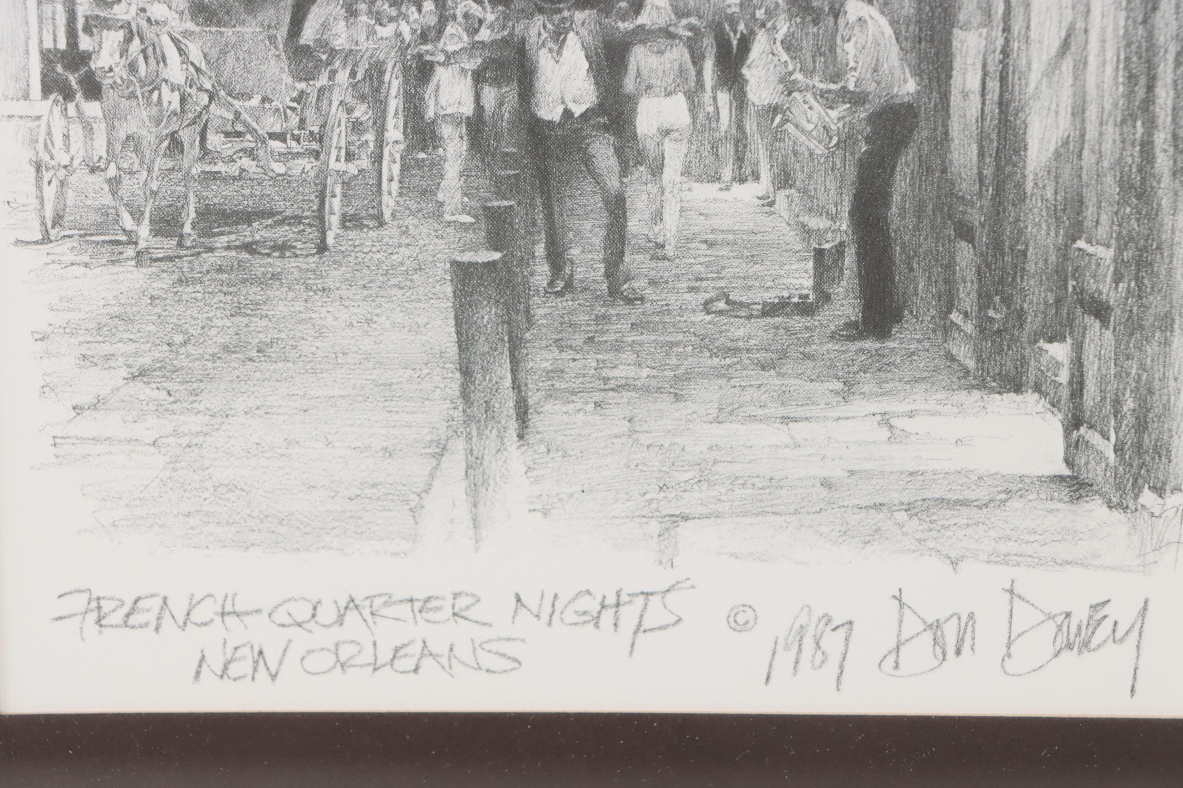 Halftone Prints of New Orleans Street Scene Don Davey