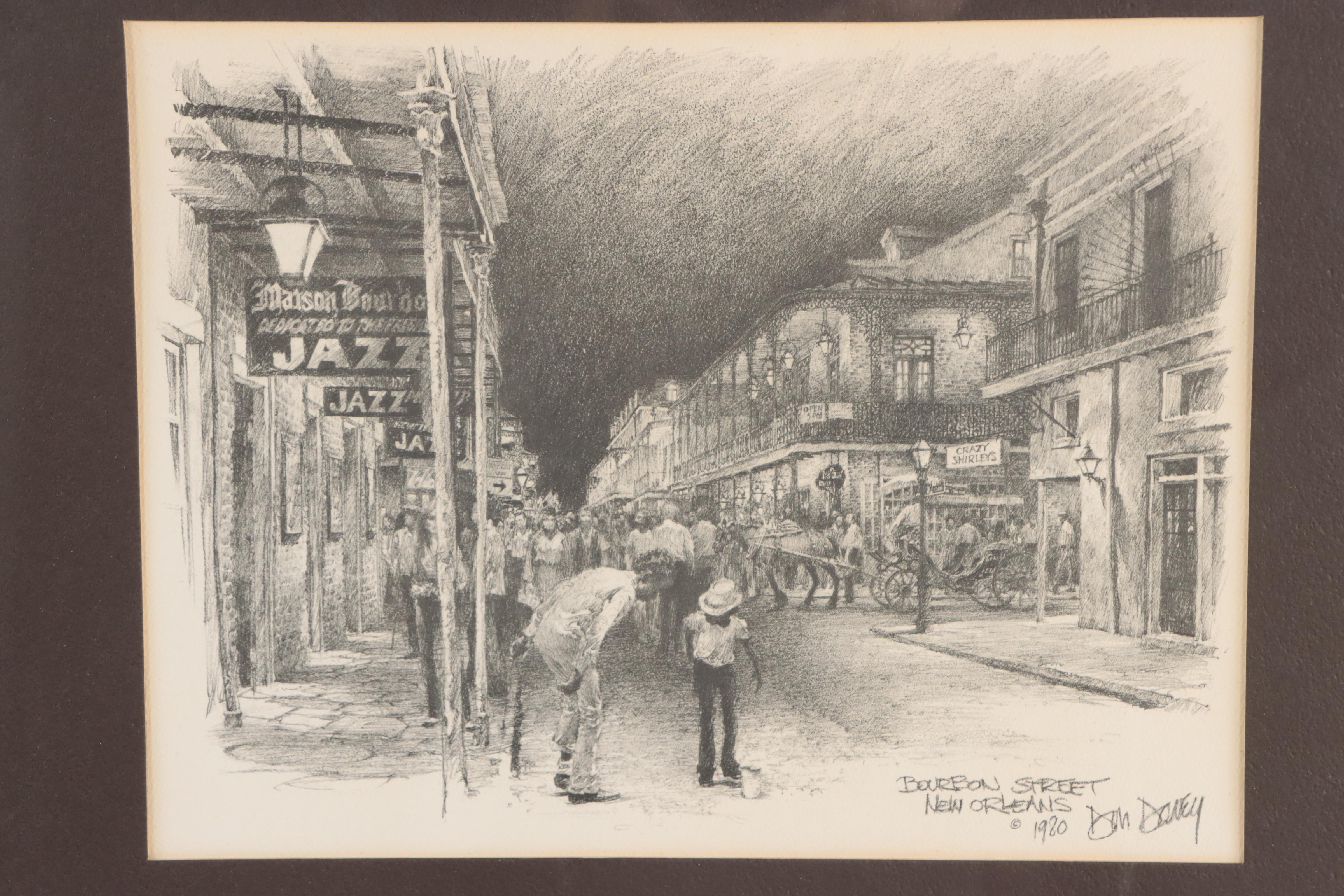 Halftone Prints of New Orleans Street Scene Don Davey