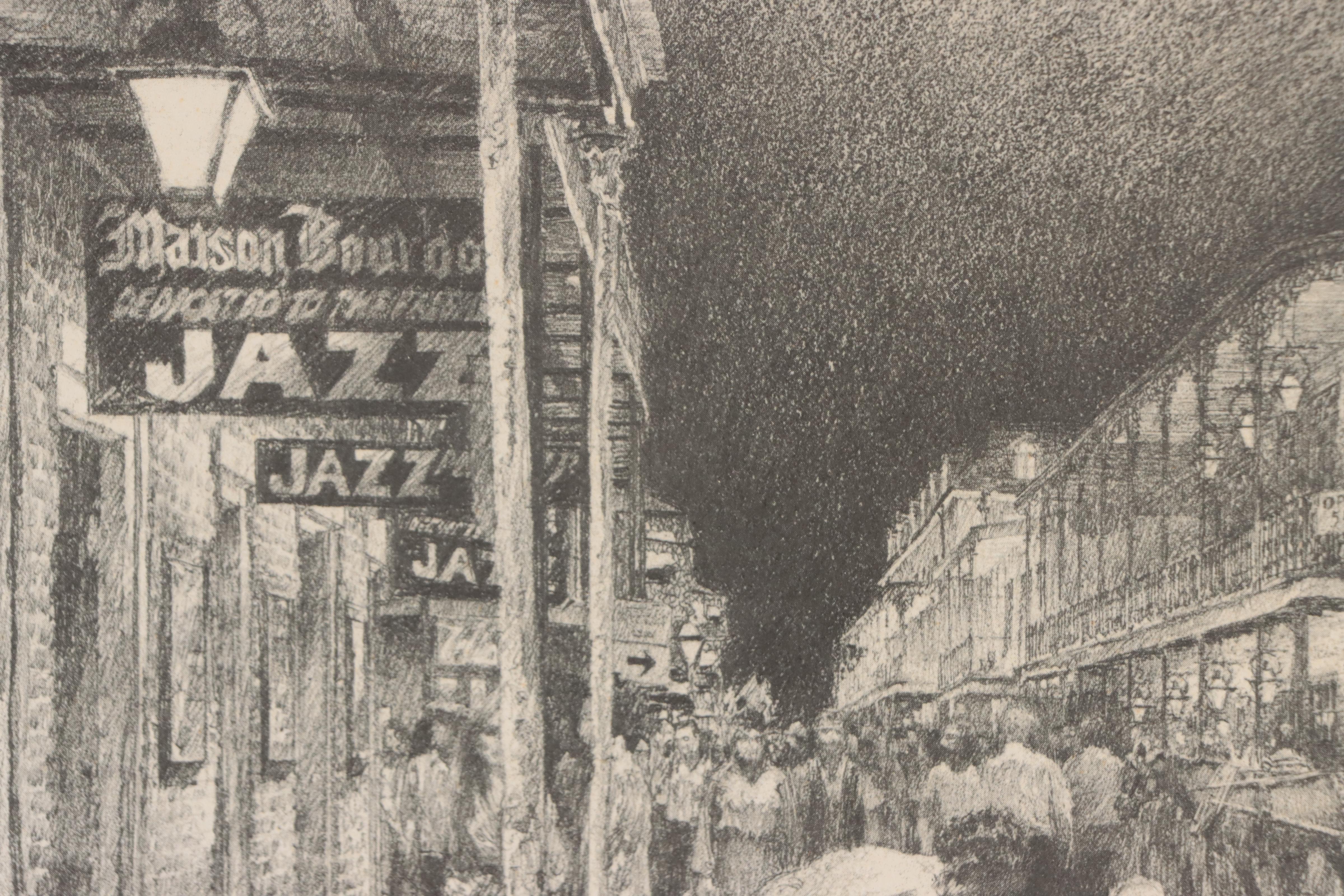 Halftone Prints of New Orleans Street Scene Don Davey