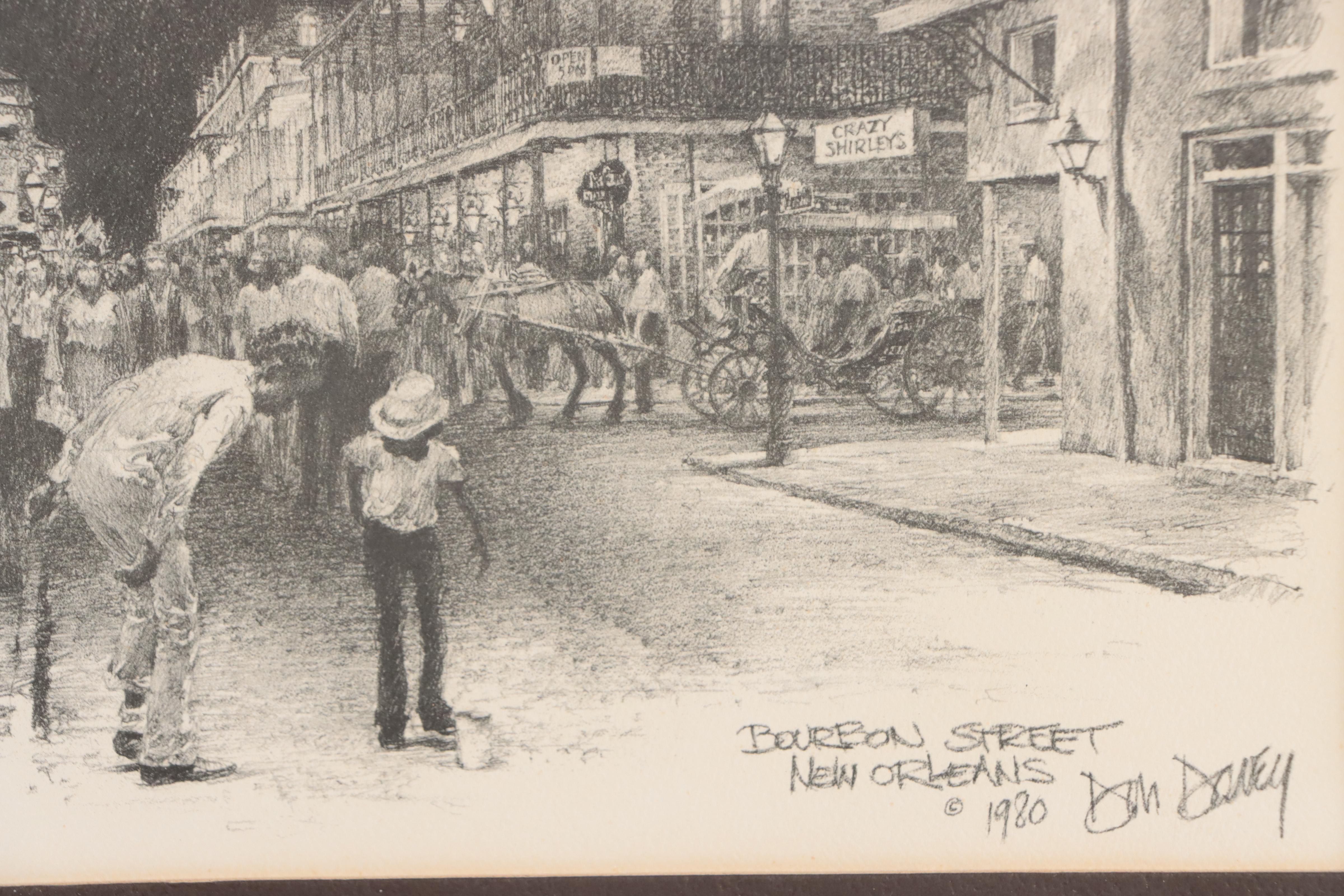 Halftone Prints of New Orleans Street Scene Don Davey