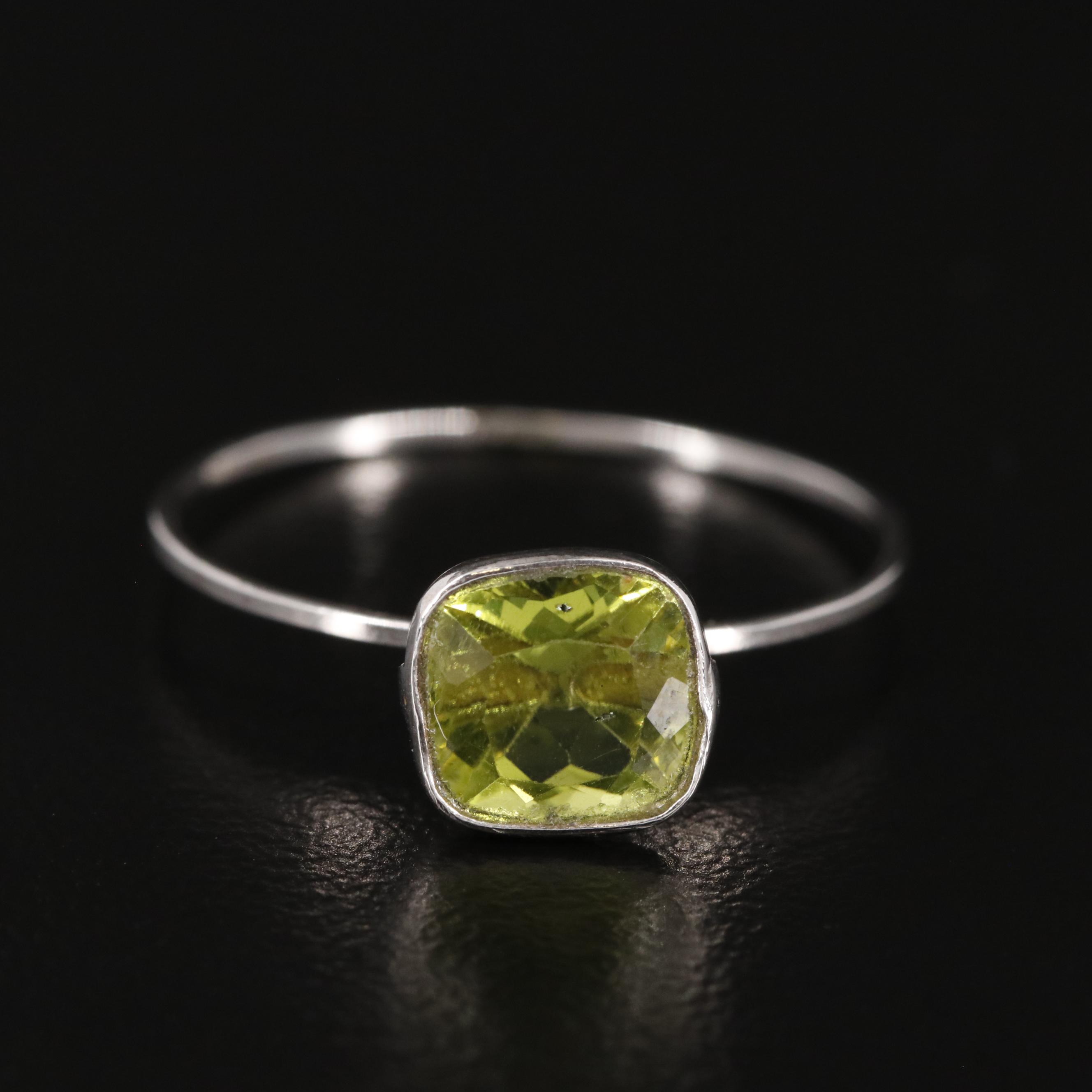 14K Peridot Solitaire Ring