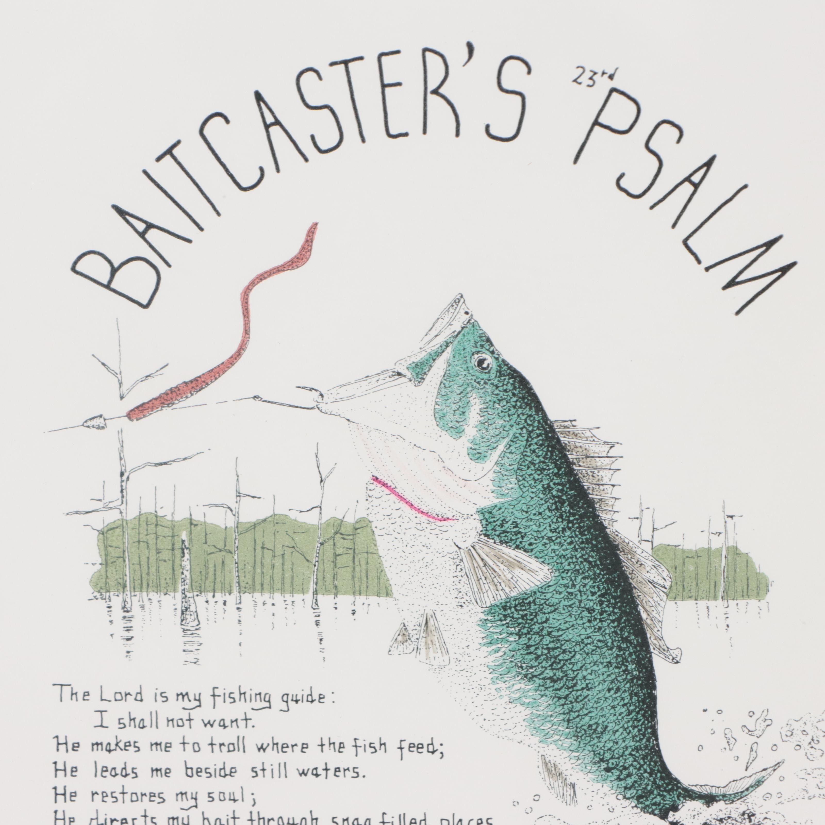 Fishing Themed Art Prints Including Daniel Rhodes "Baitcaster's 23rd Psalm"