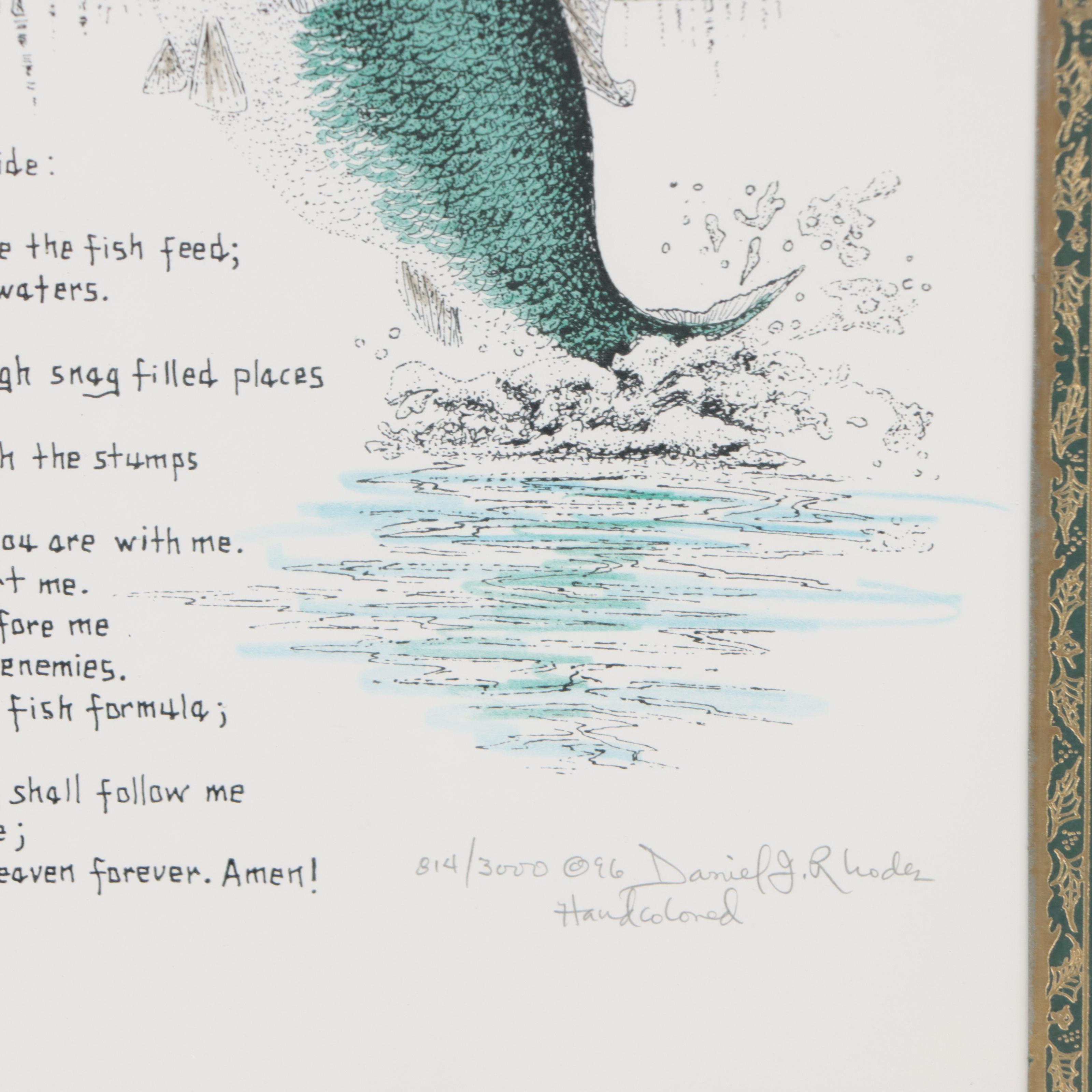 Fishing Themed Art Prints Including Daniel Rhodes "Baitcaster's 23rd Psalm"