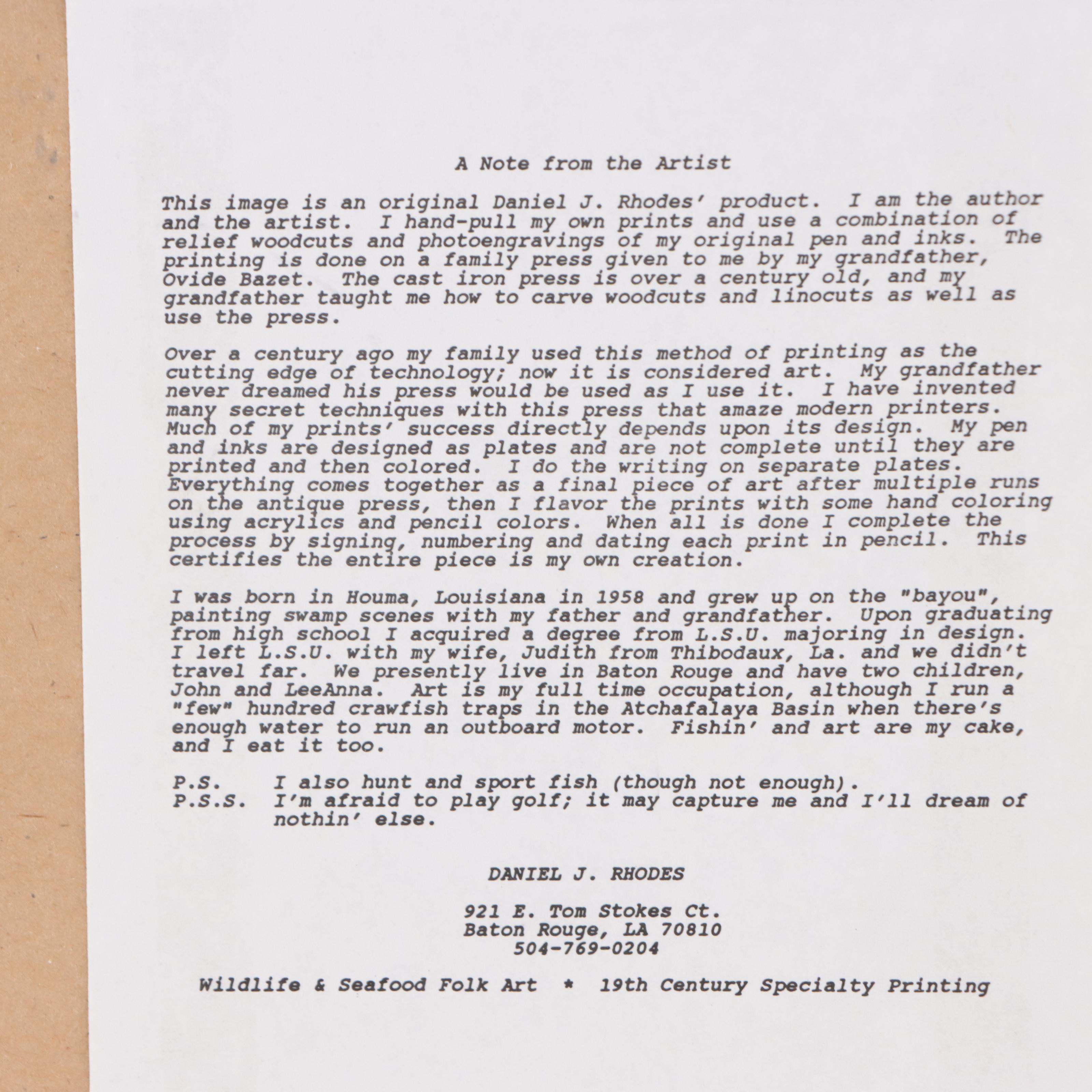 Fishing Themed Art Prints Including Daniel Rhodes "Baitcaster's 23rd Psalm"