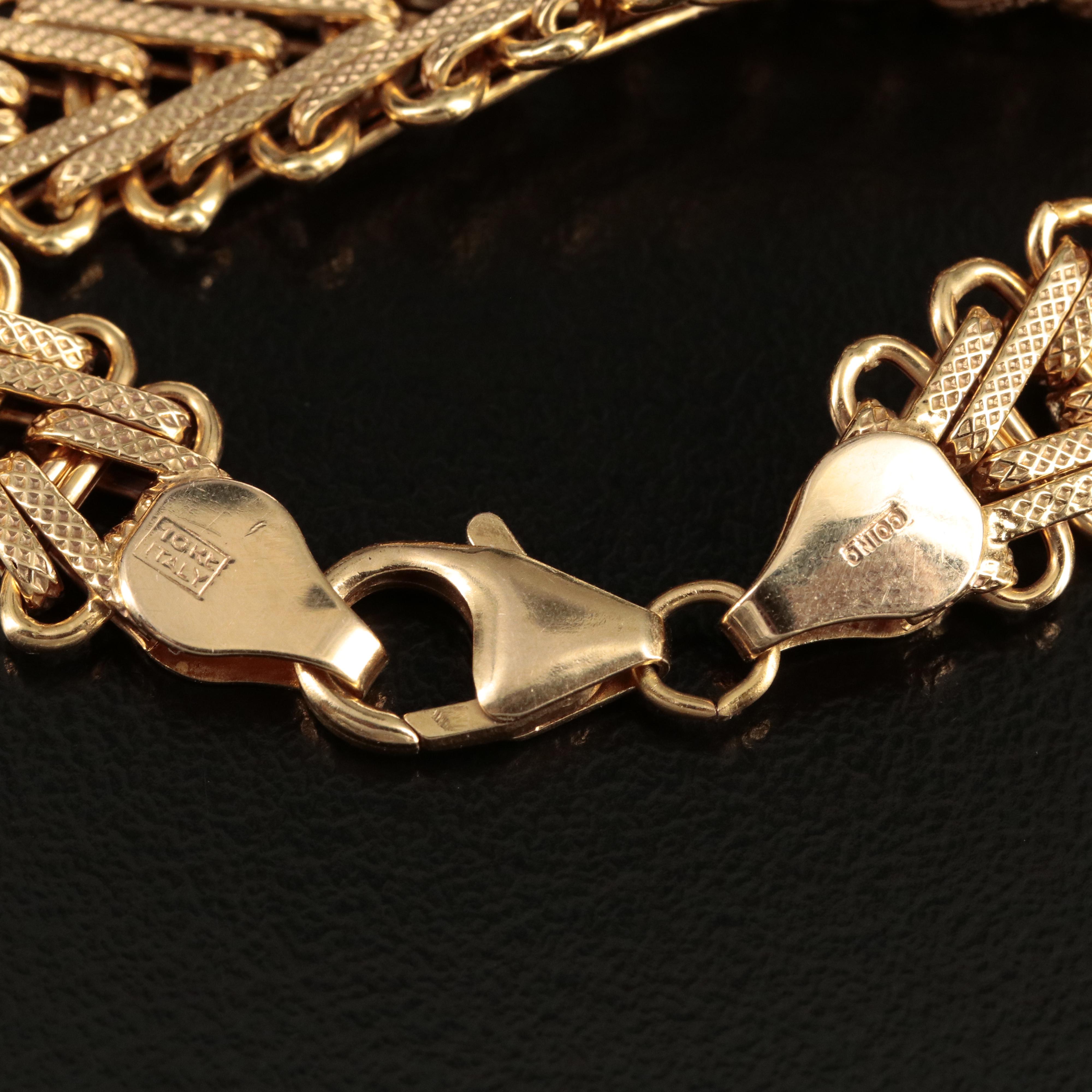 Italian 10K Fancy Link Bracelet