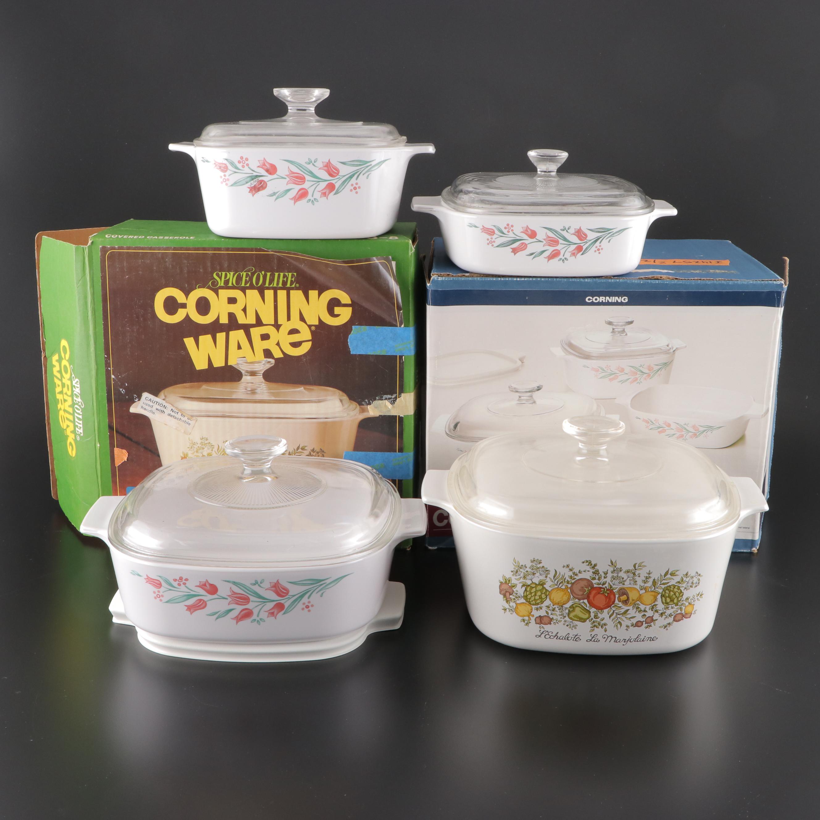 CorningWare "Rosemarie" Trio Set with "Spice O'Life" Casserole Dishes